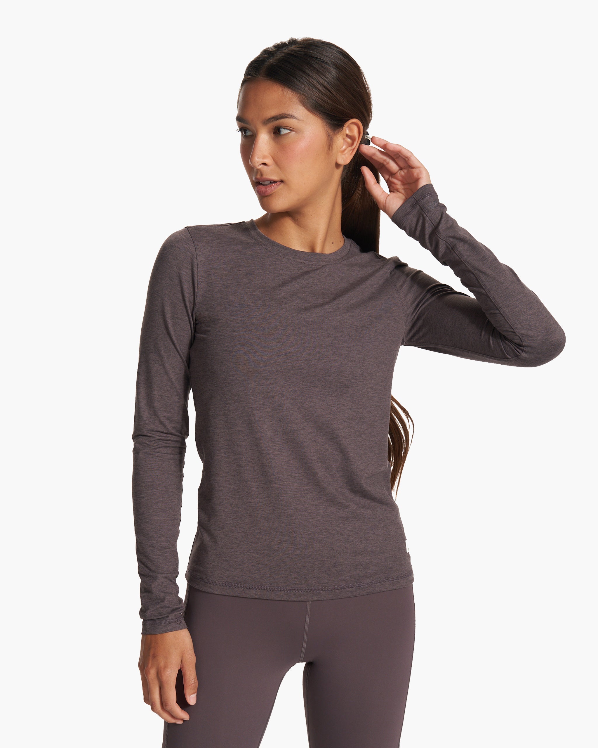 Long Sleeve Lux Crew | Plum Heather