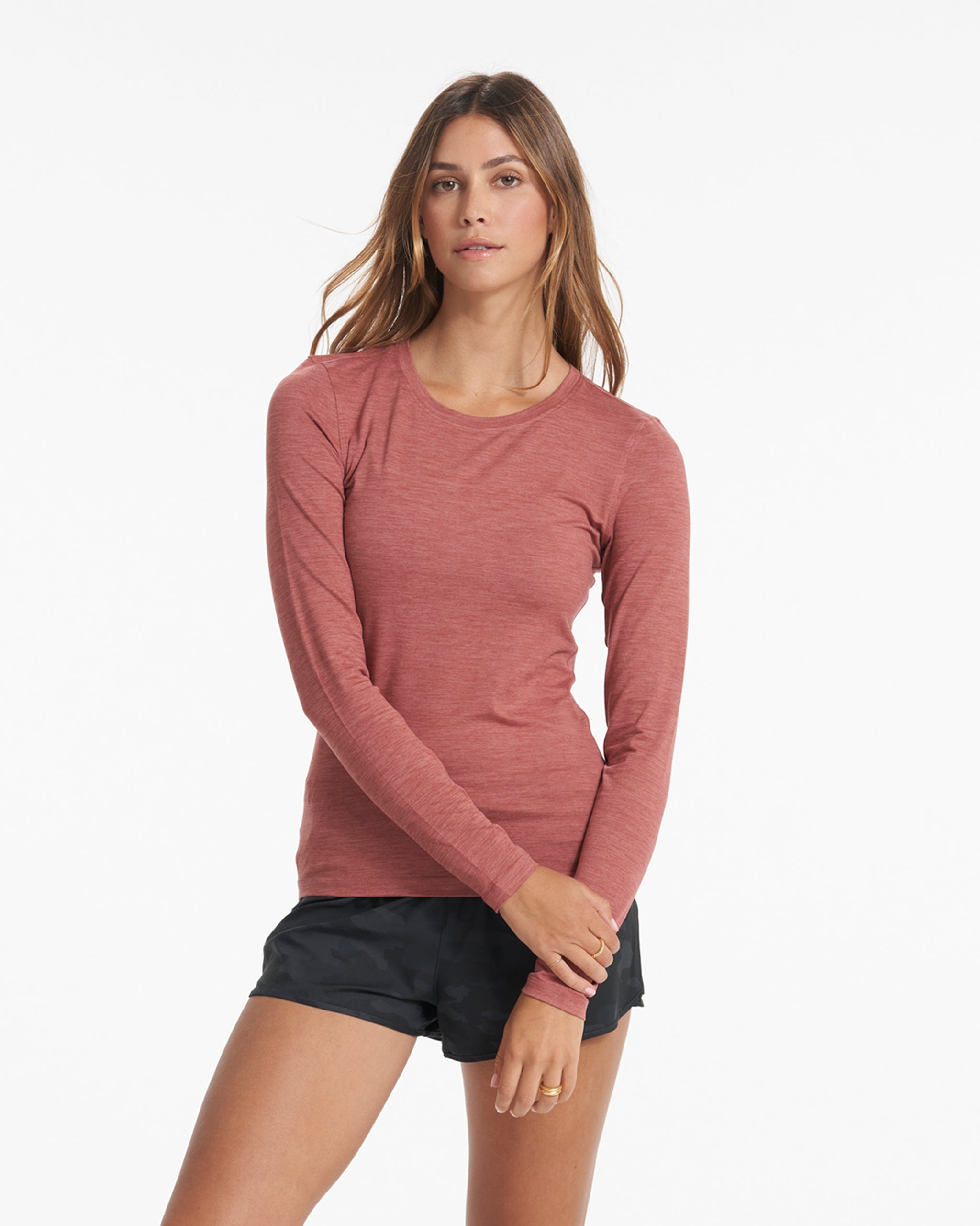 Long-Sleeve Lux Crew | Rosewood Heather