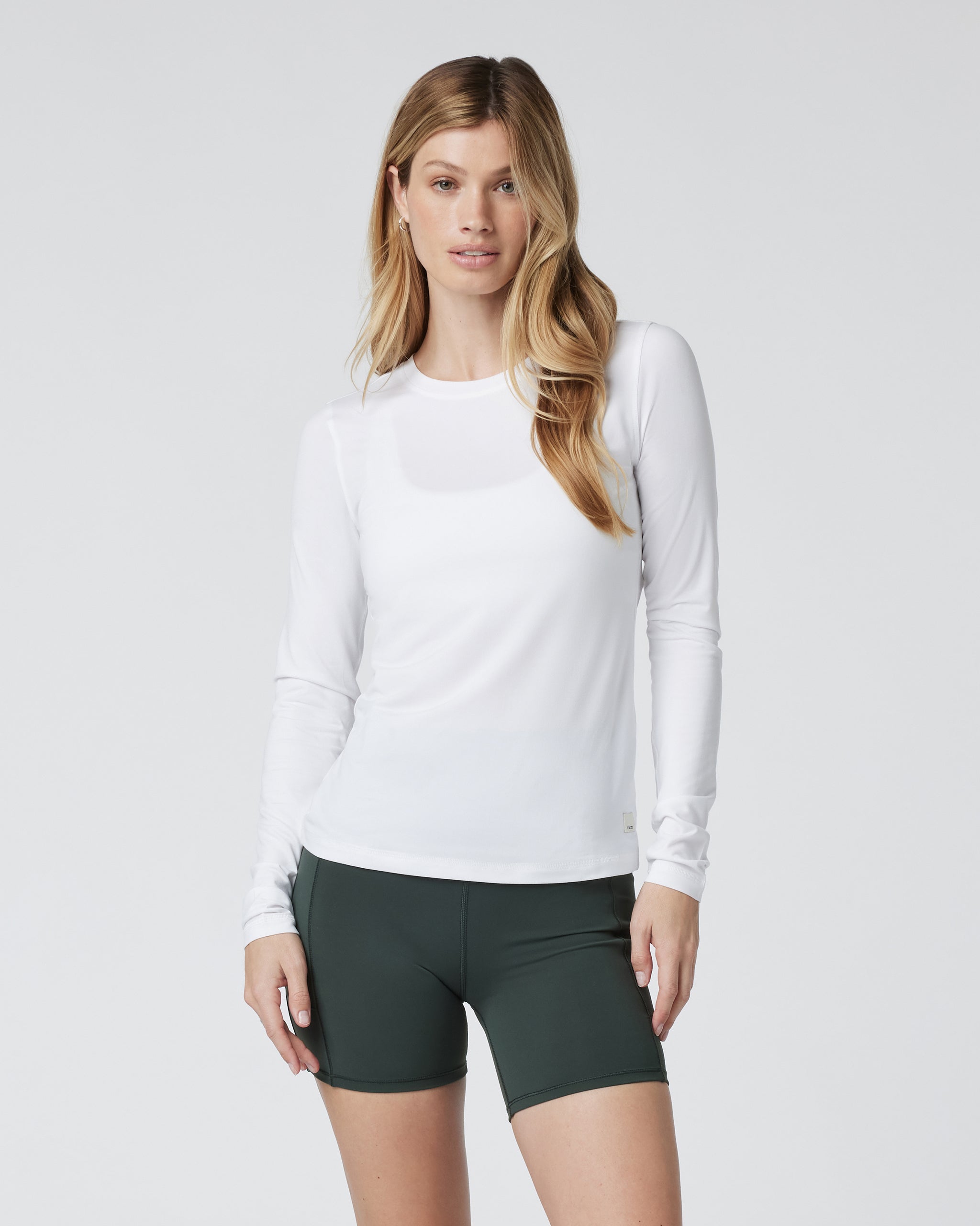 Long Sleeve Lux Crew | White