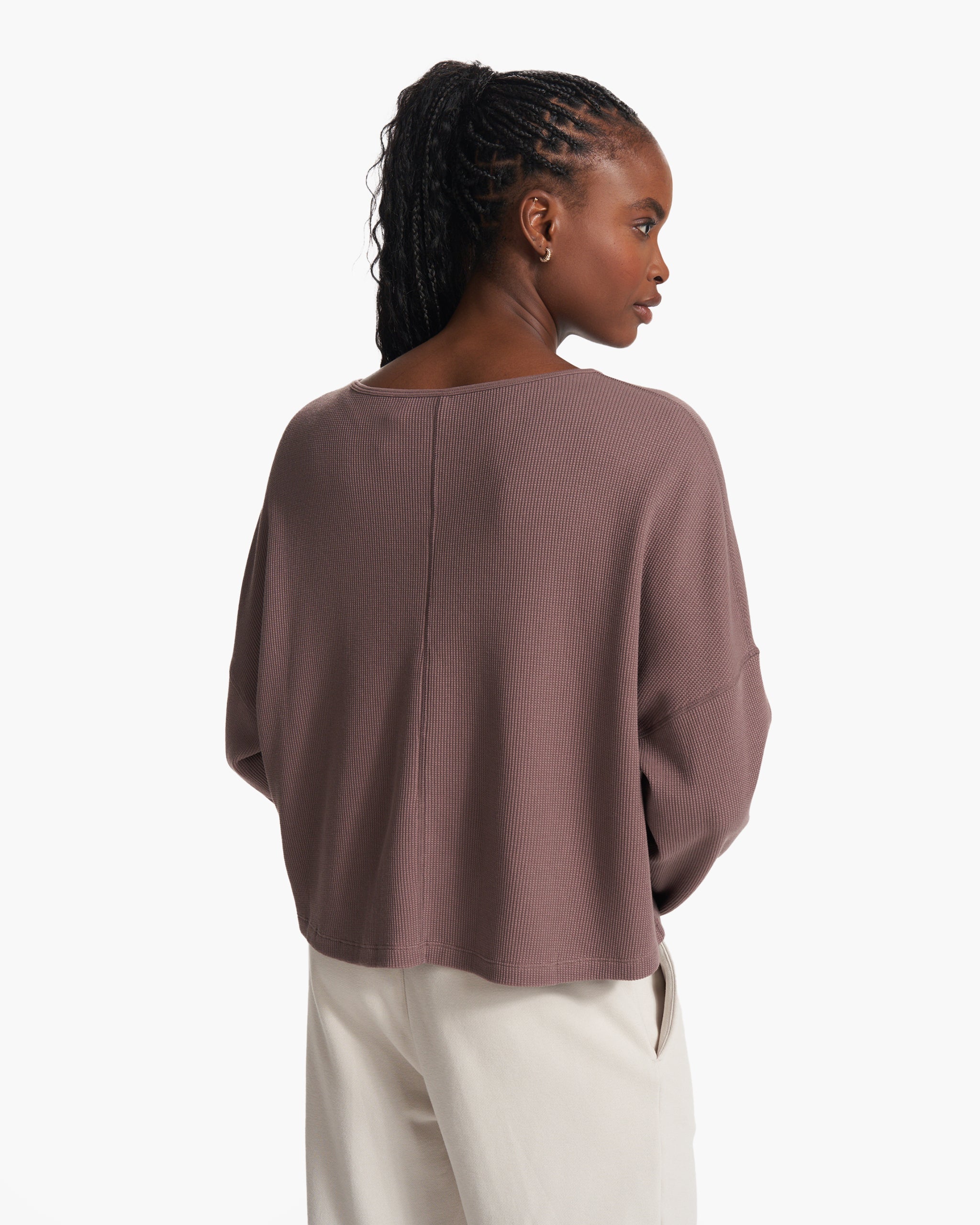 Slouchy Waffle Crew | Hazel