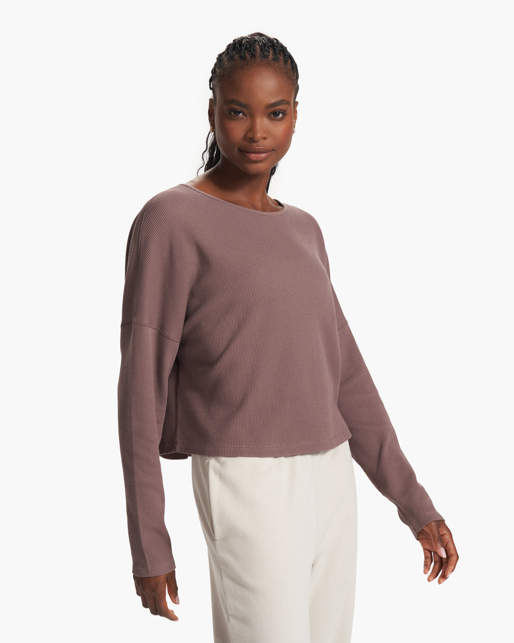 Slouchy Waffle Crew | Hazel