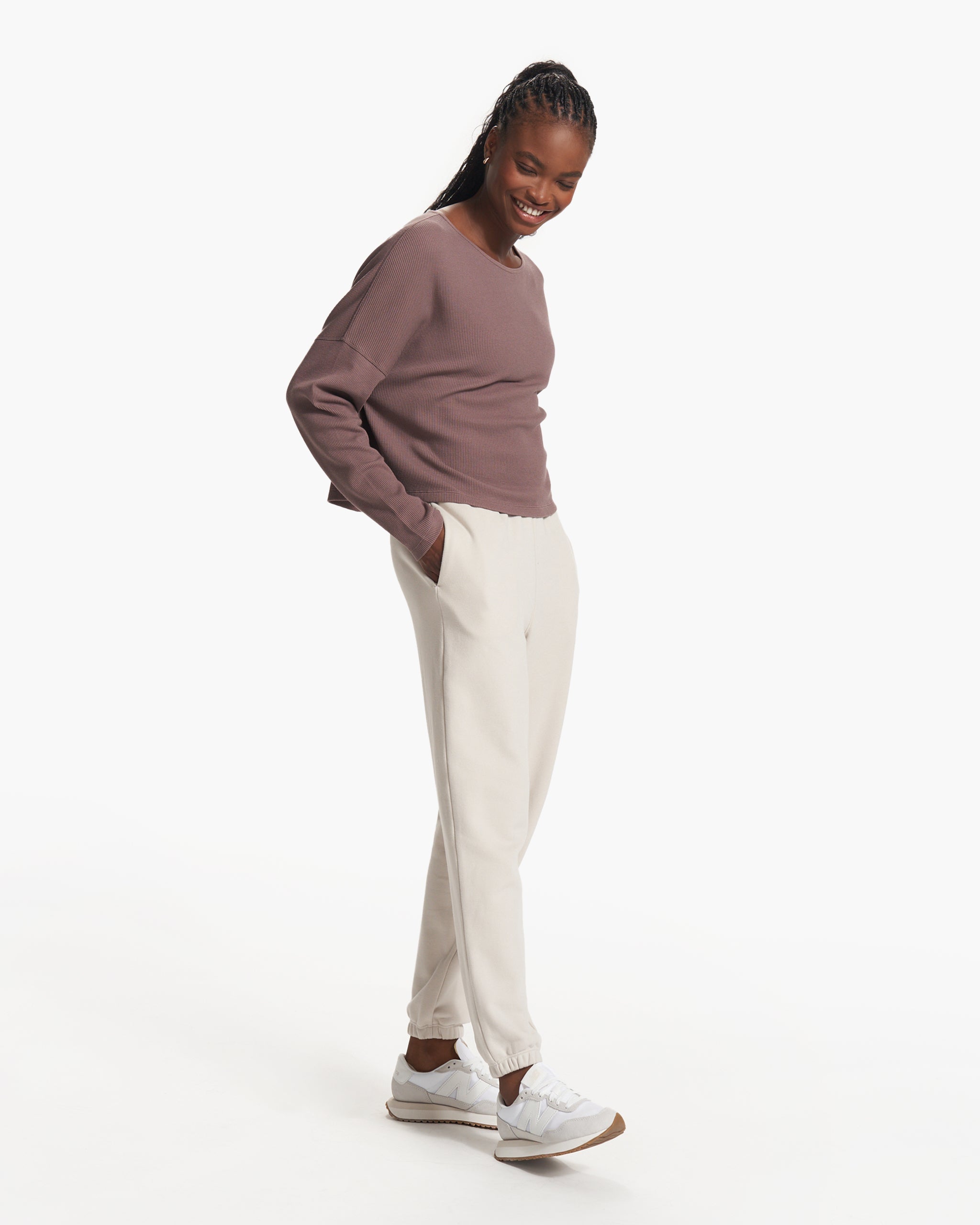 Slouchy Waffle Crew | Hazel