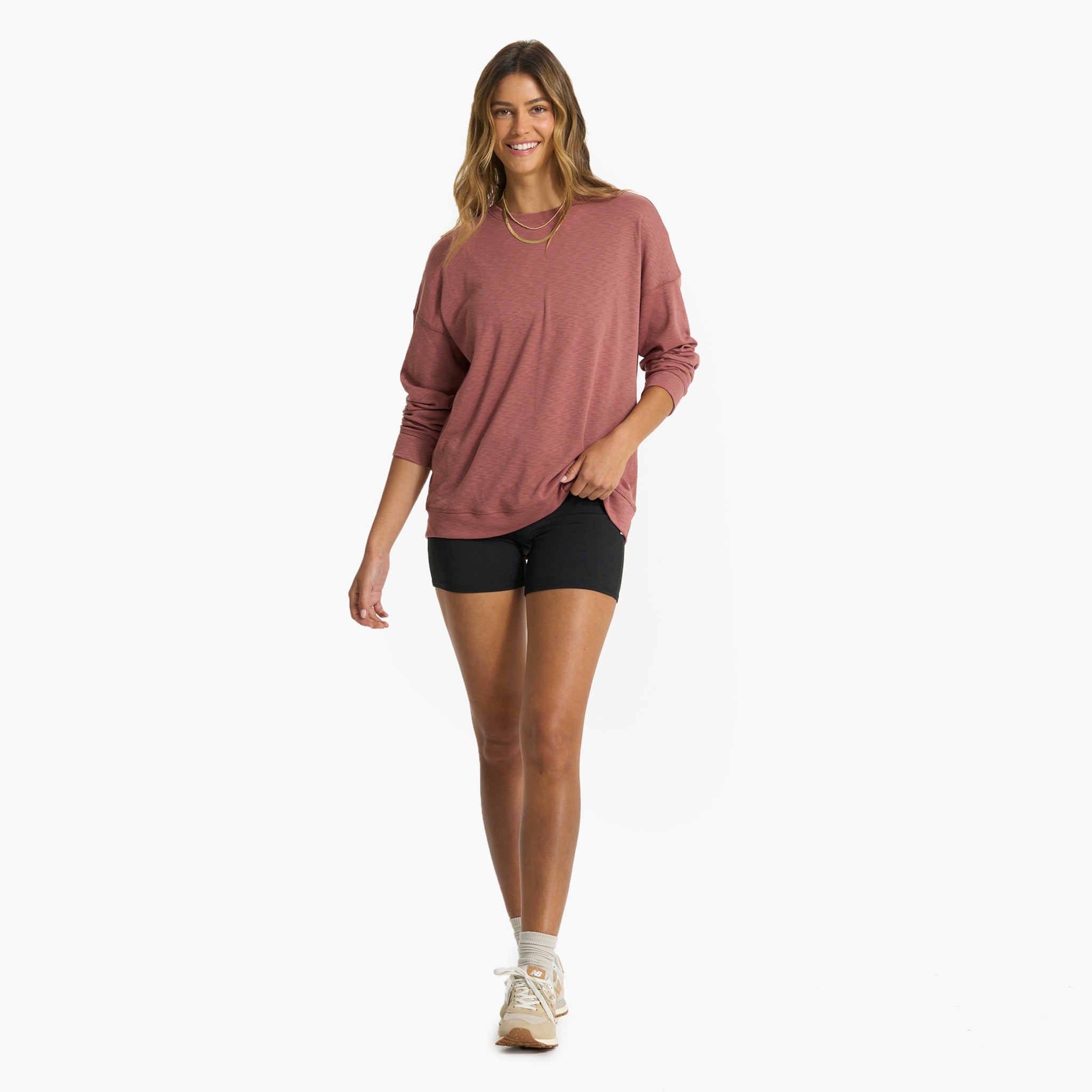 Long-Sleeve Sunrise Crew | Rosewood