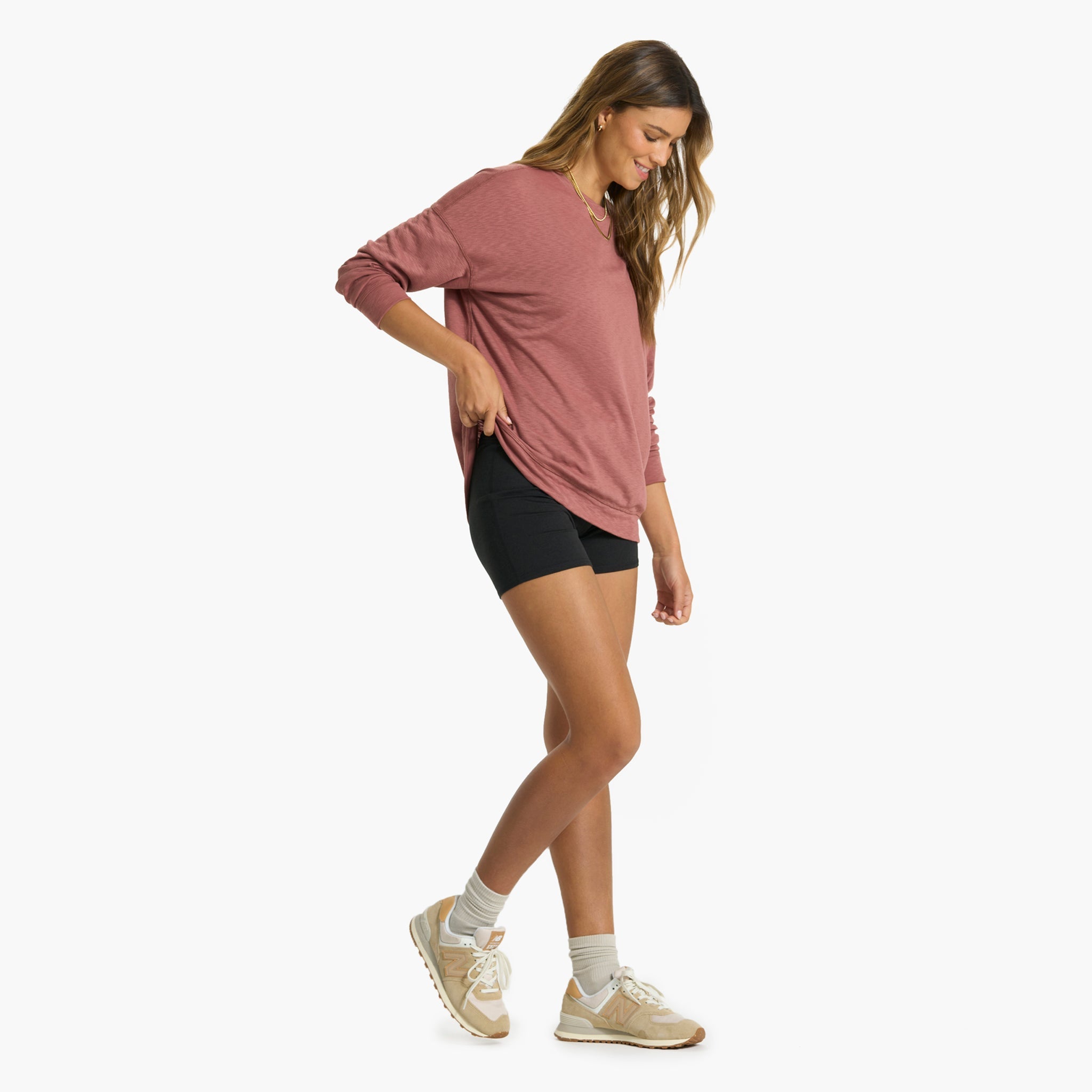Long-Sleeve Sunrise Crew | Rosewood