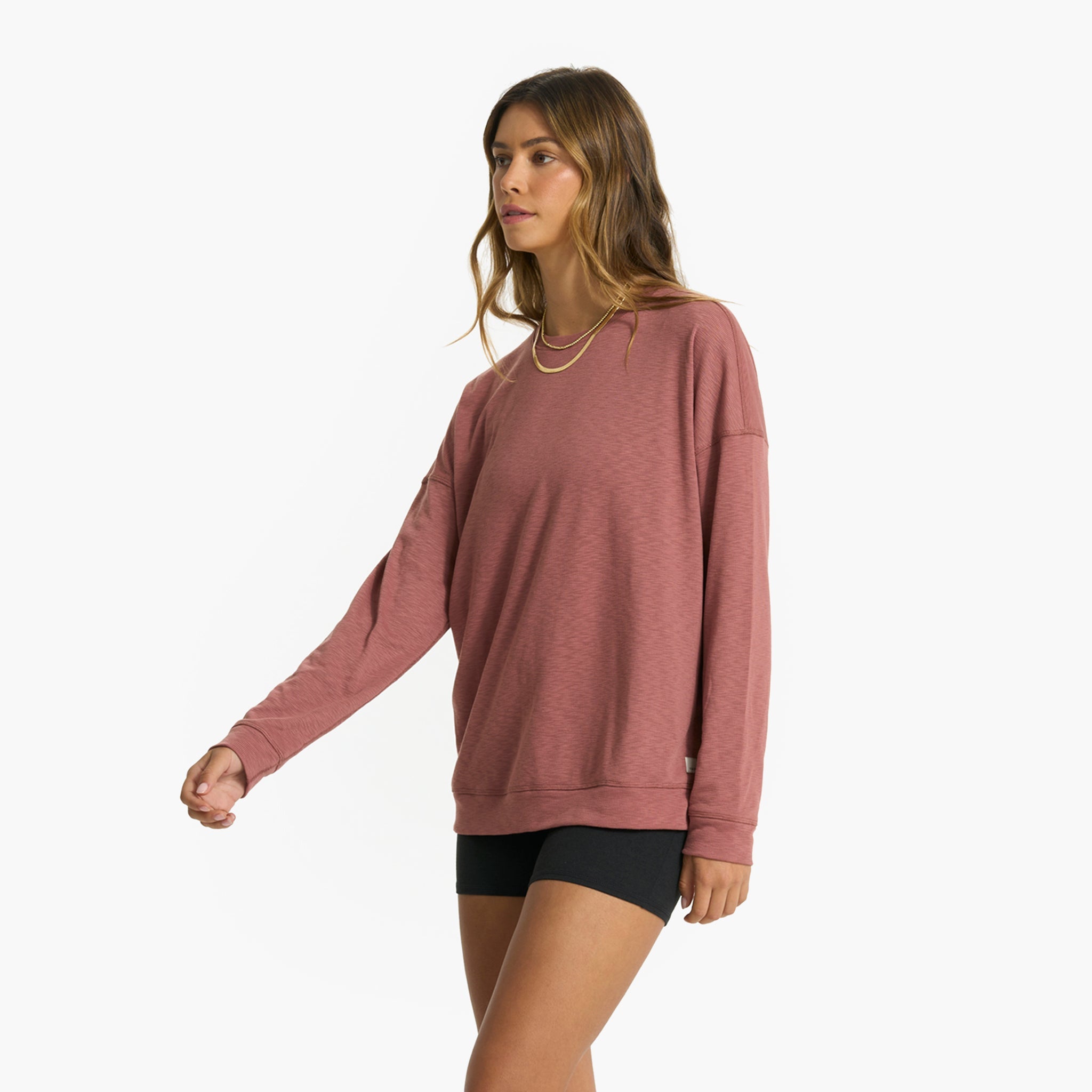 Long-Sleeve Sunrise Crew | Rosewood