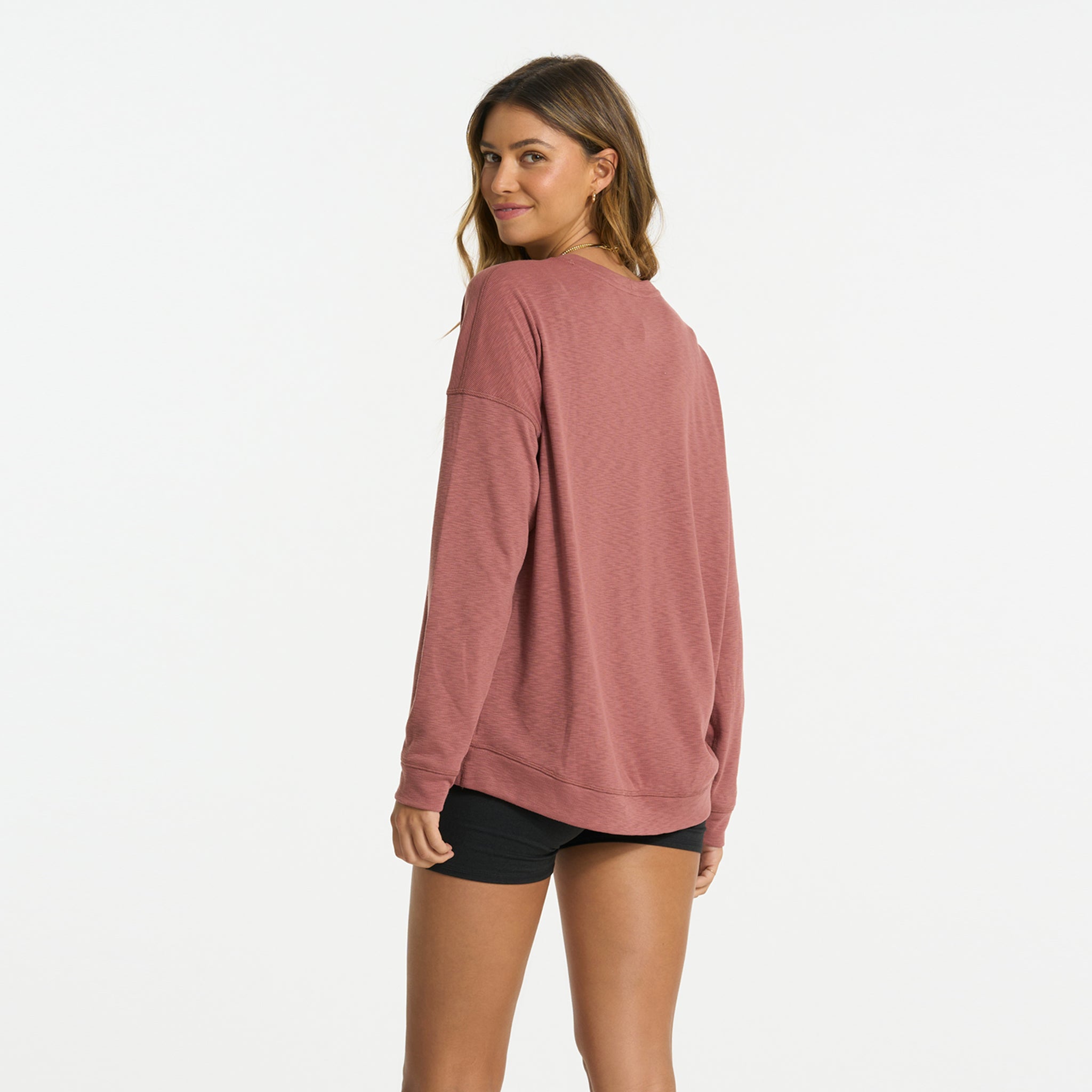 Long-Sleeve Sunrise Crew | Rosewood