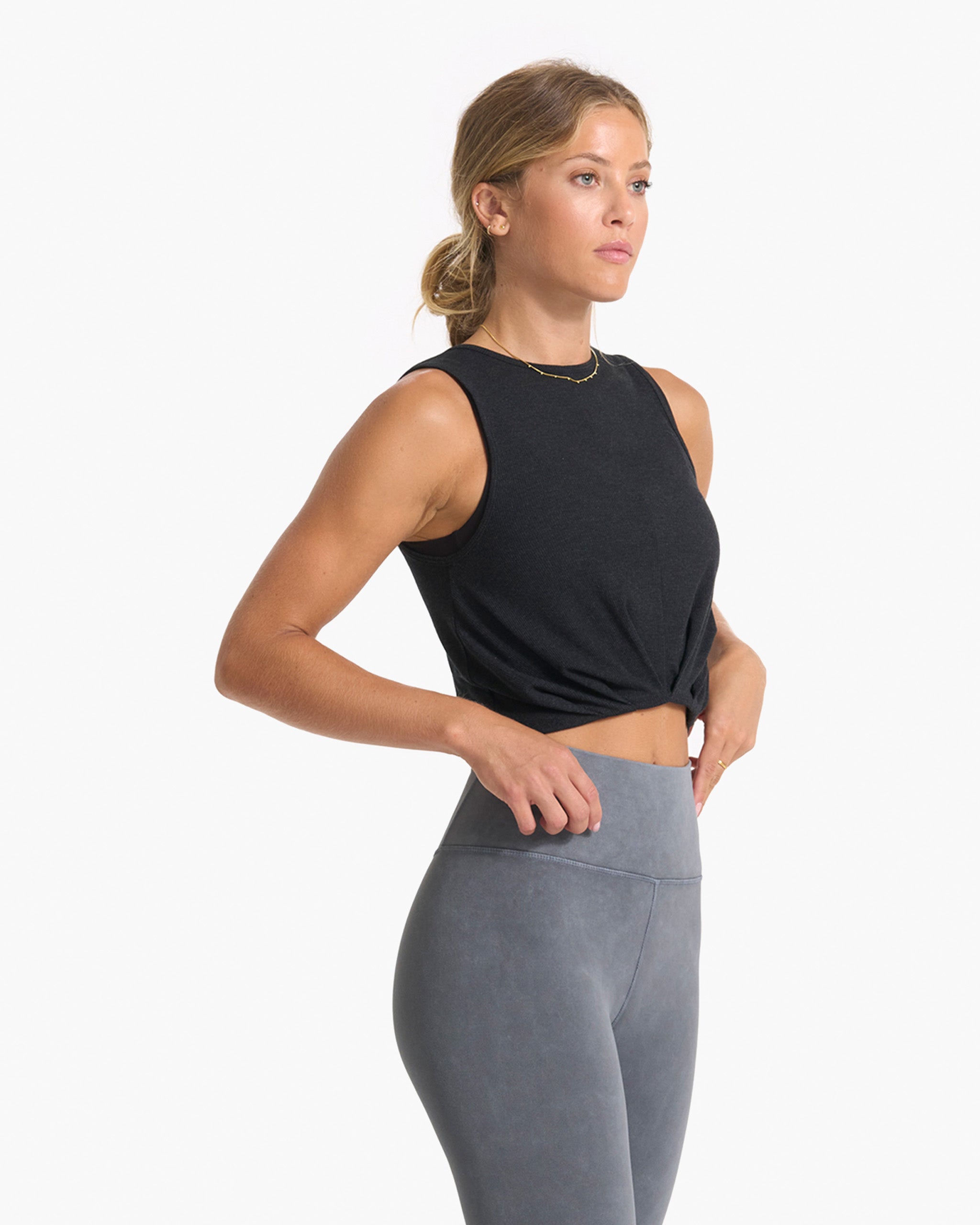 Cove High Neck Tank | Black Heather