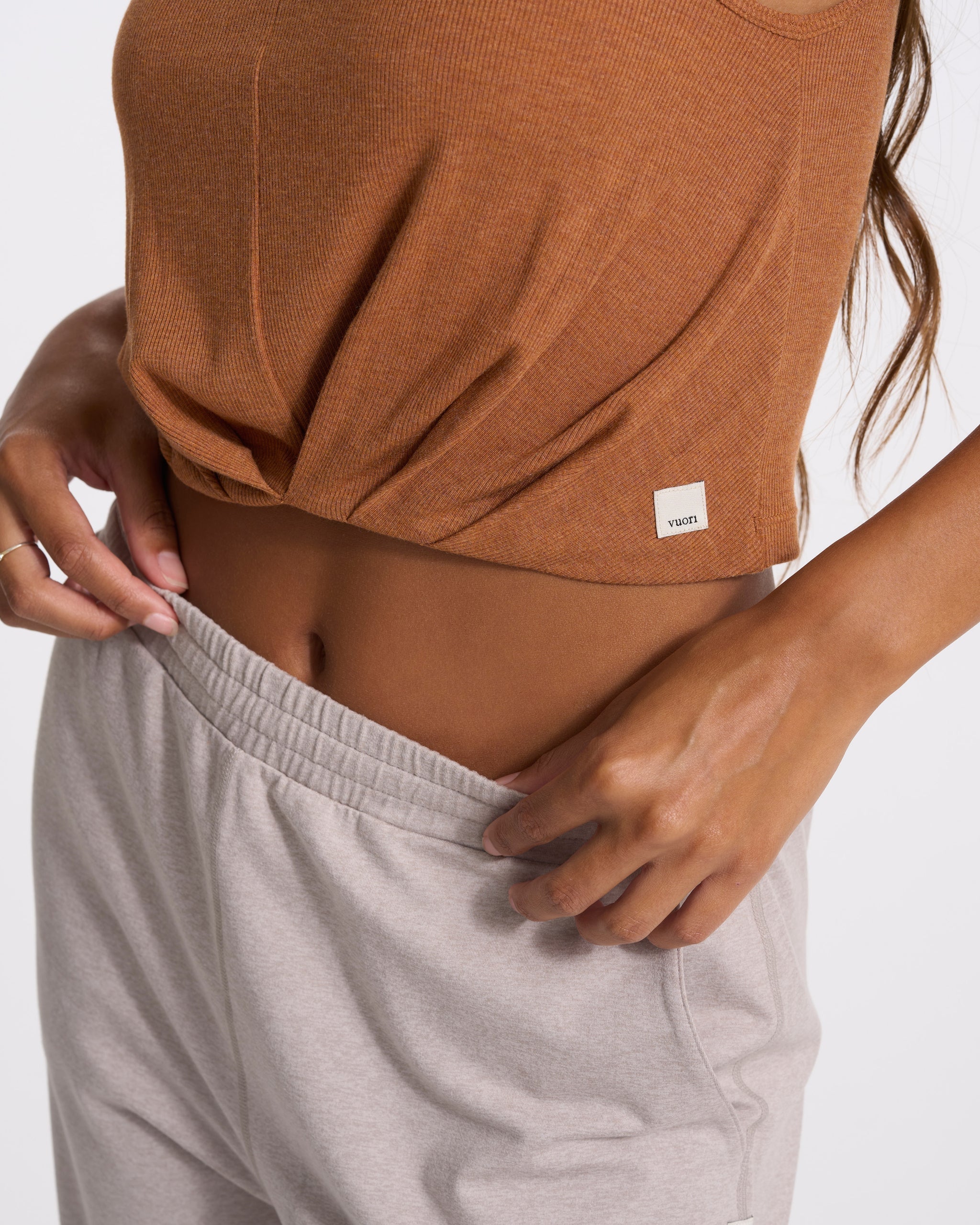 Cove High Neck Tank | Dark Palo Santo Heather