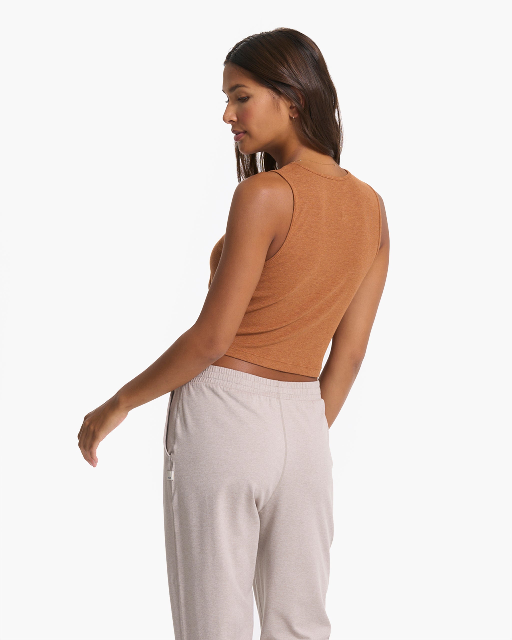Cove High Neck Tank | Dark Palo Santo Heather