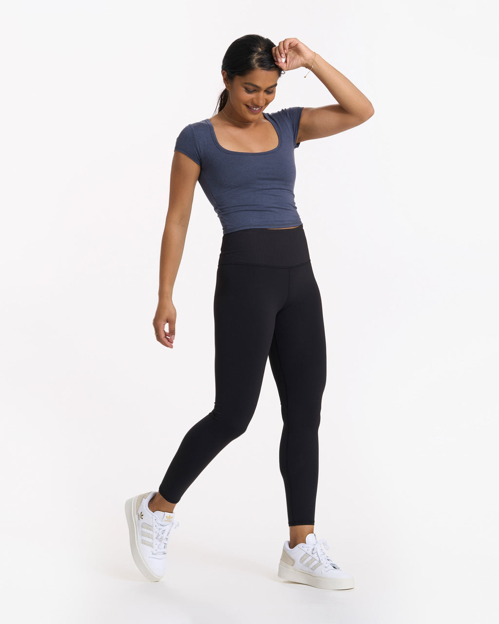 Short Sleeve Halo Crop | Azure Heather