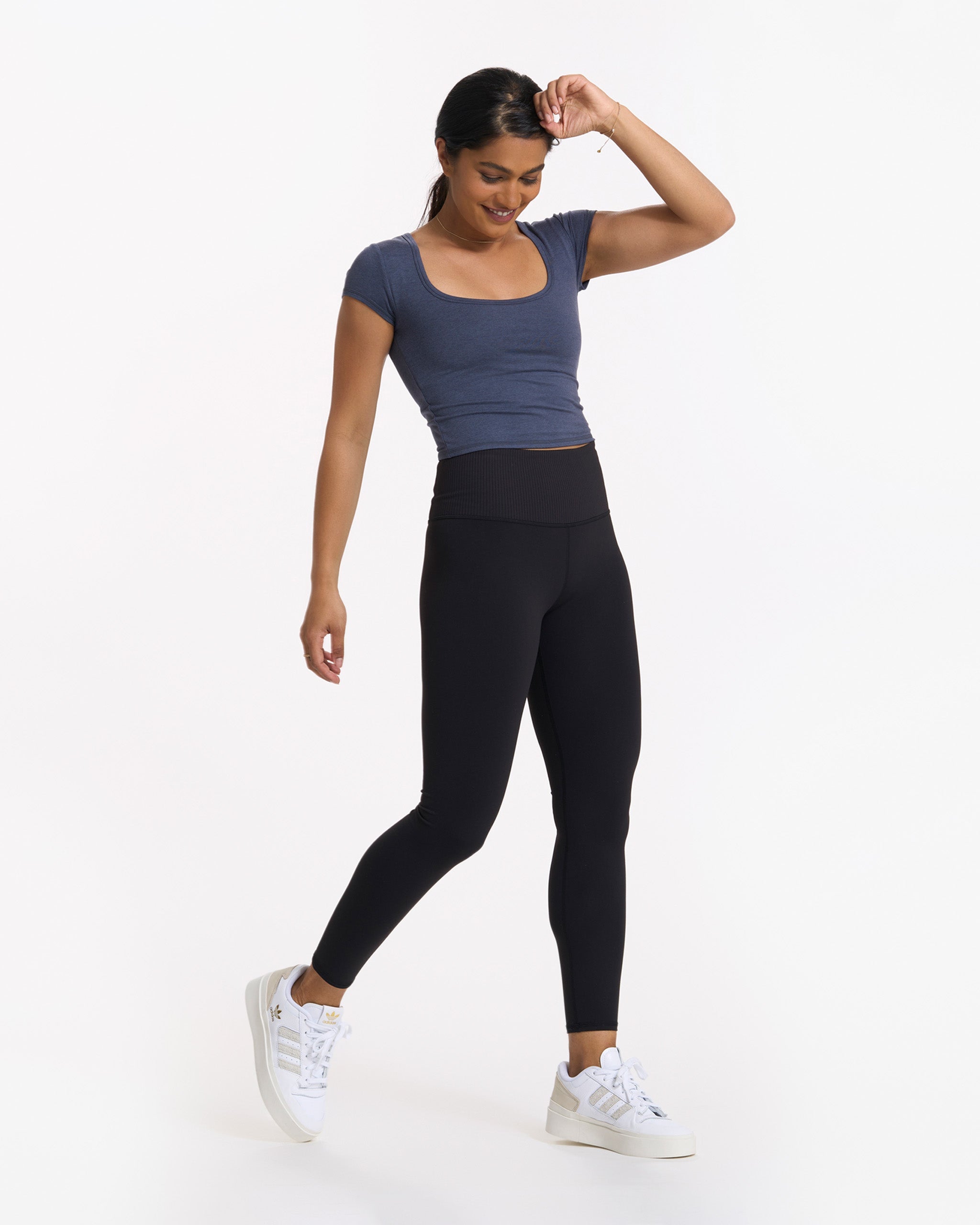 Short Sleeve Halo Crop | Azure Heather