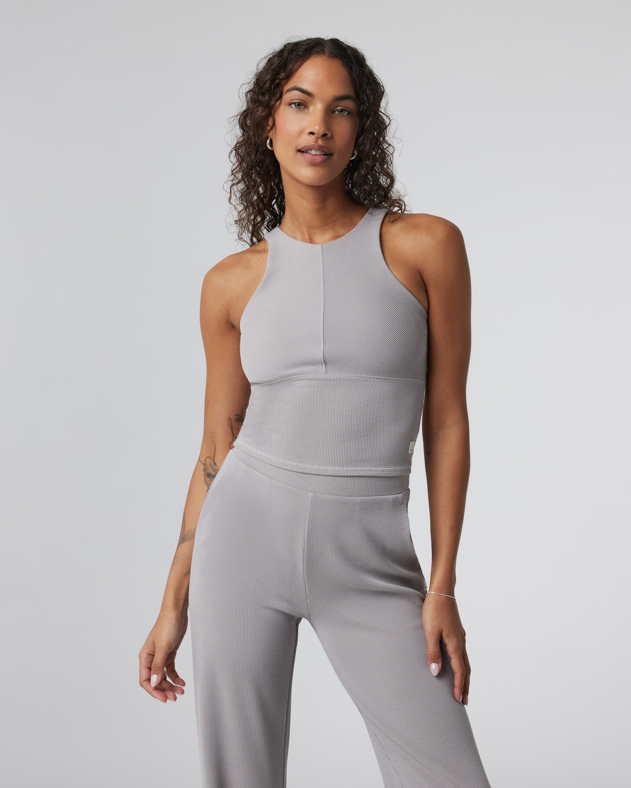 Aston Rib Crop | Soft Pewter