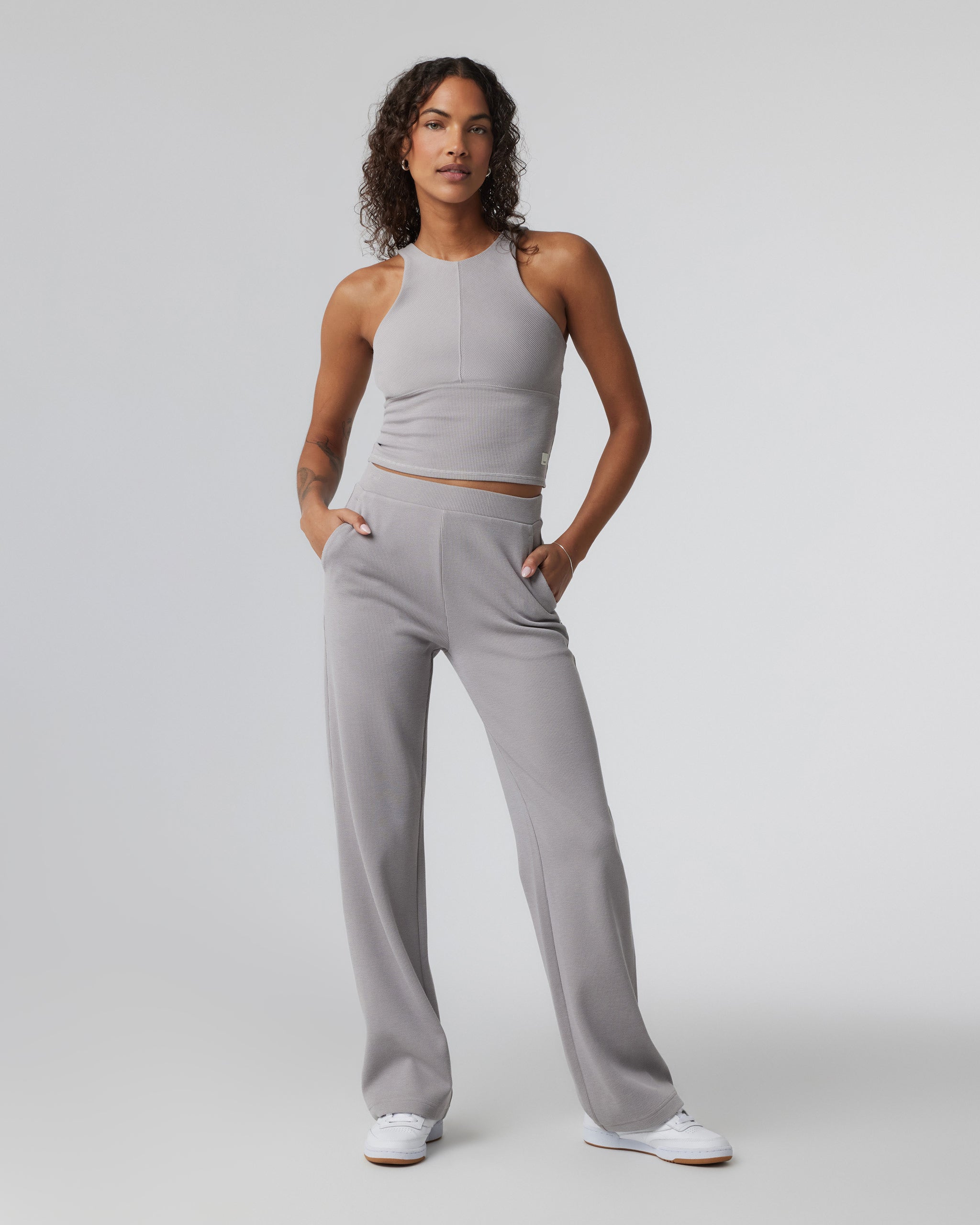 Aston Rib Crop | Soft Pewter