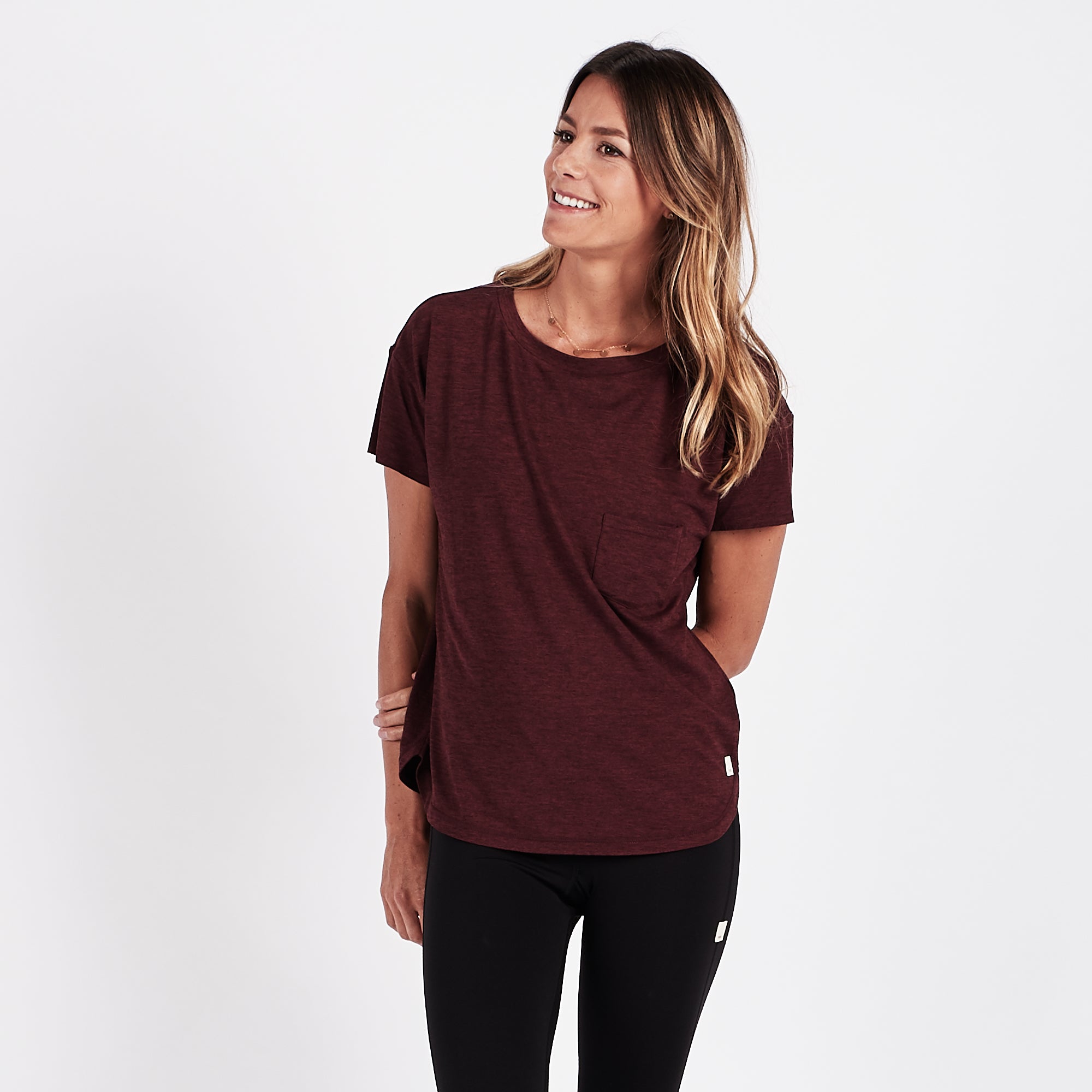 Lux Performance Tee | Bordeaux Heather