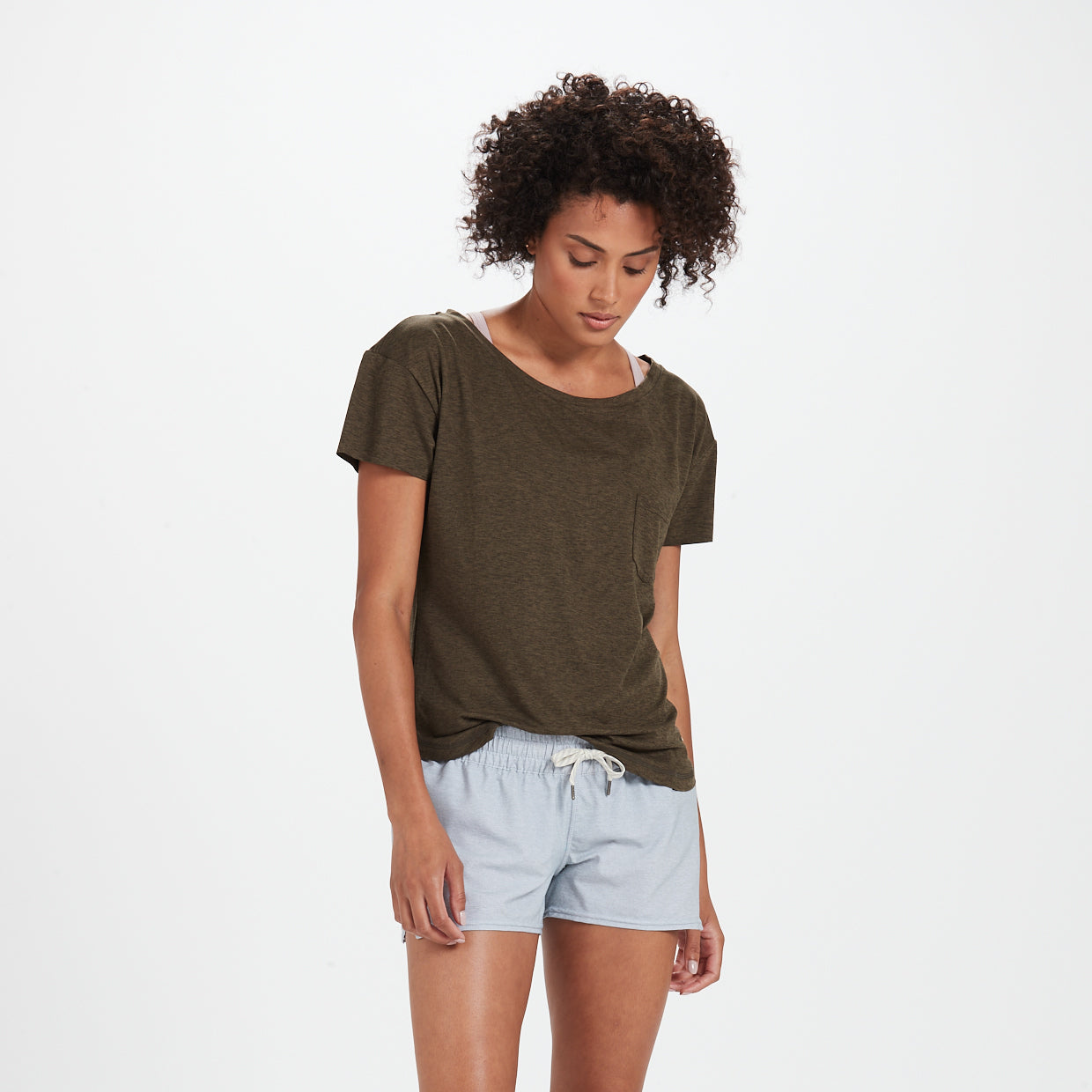 Lux Performance Tee | Heather Evergreen