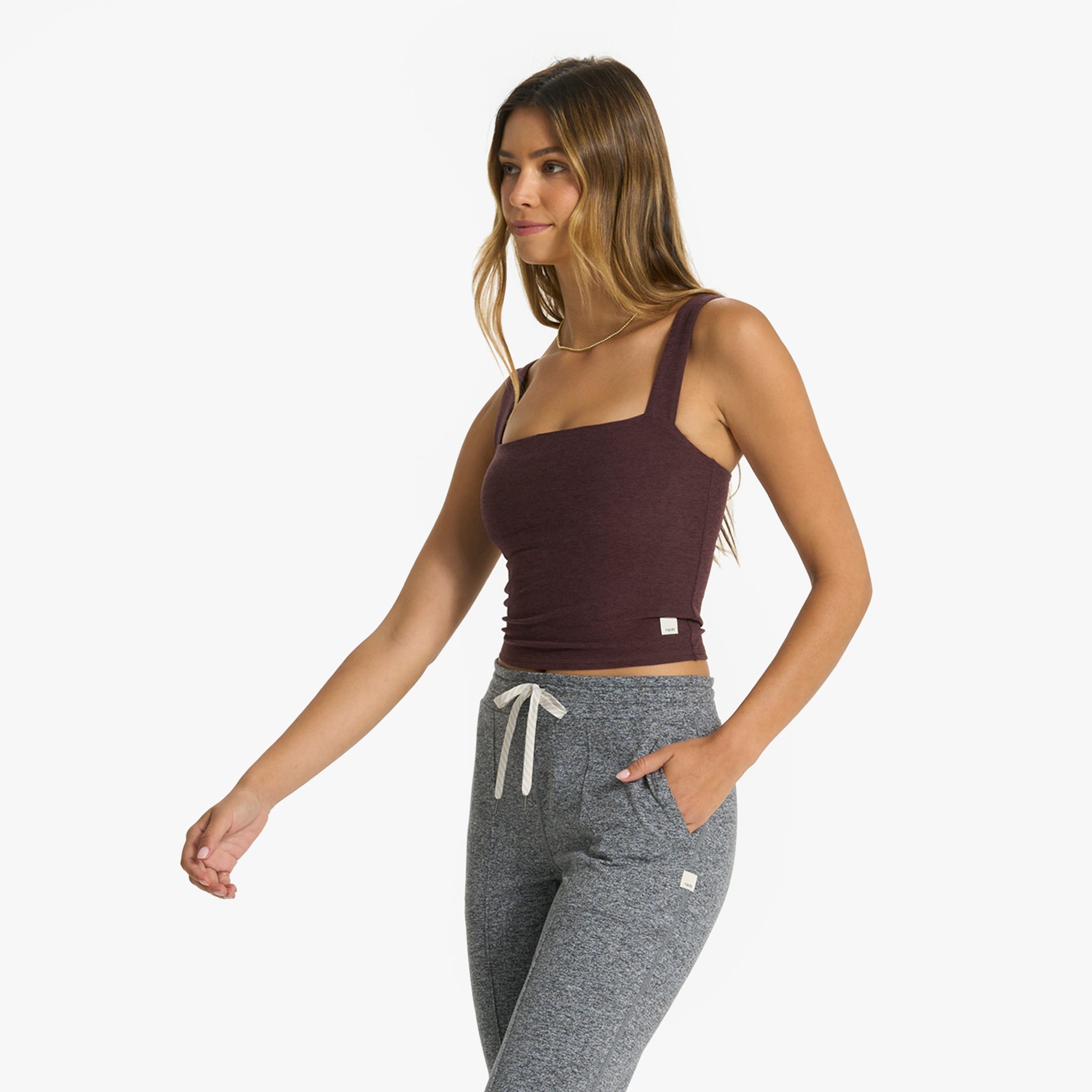Elevation Square Neck Tank | Chestnut Heather