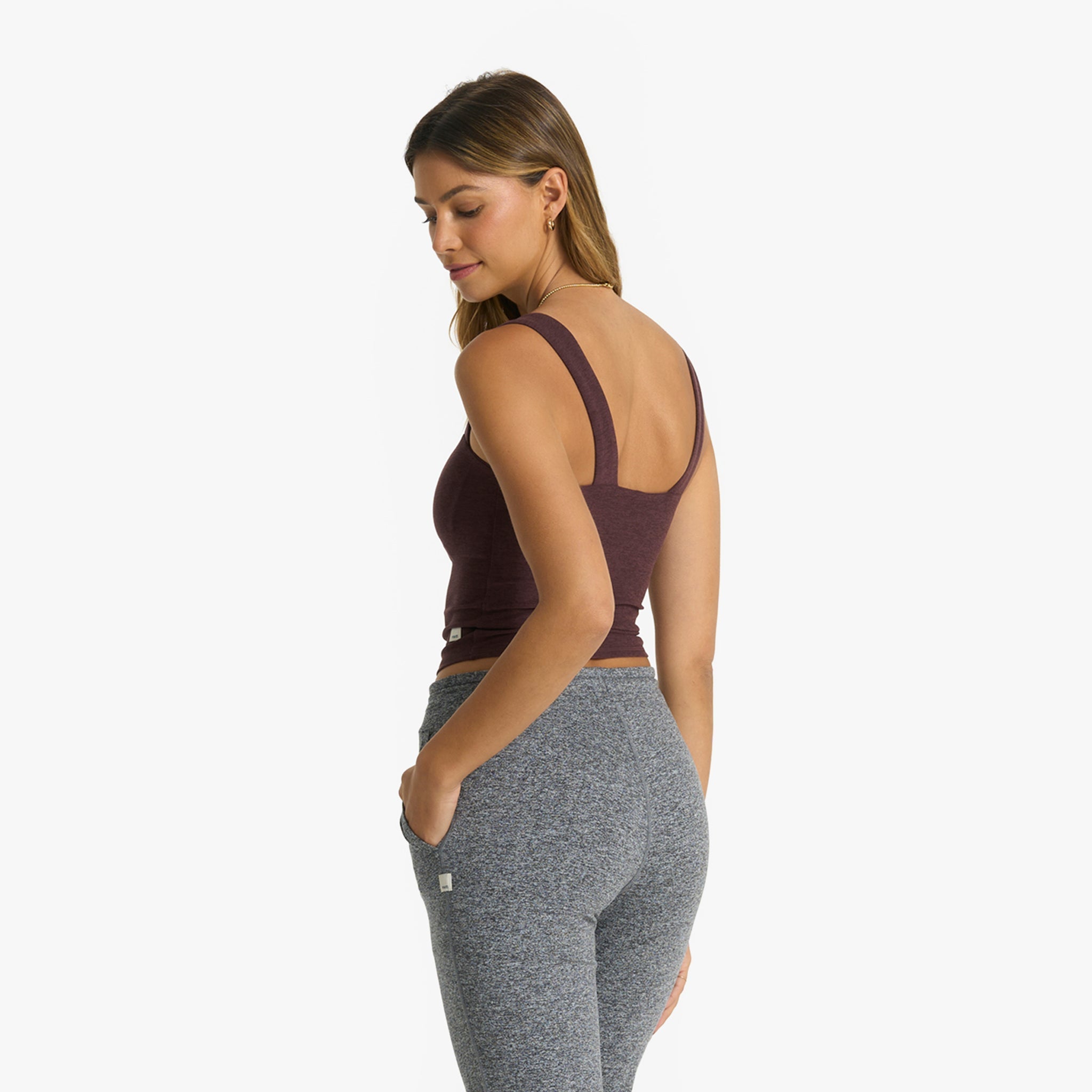 Elevation Square Neck Tank | Chestnut Heather