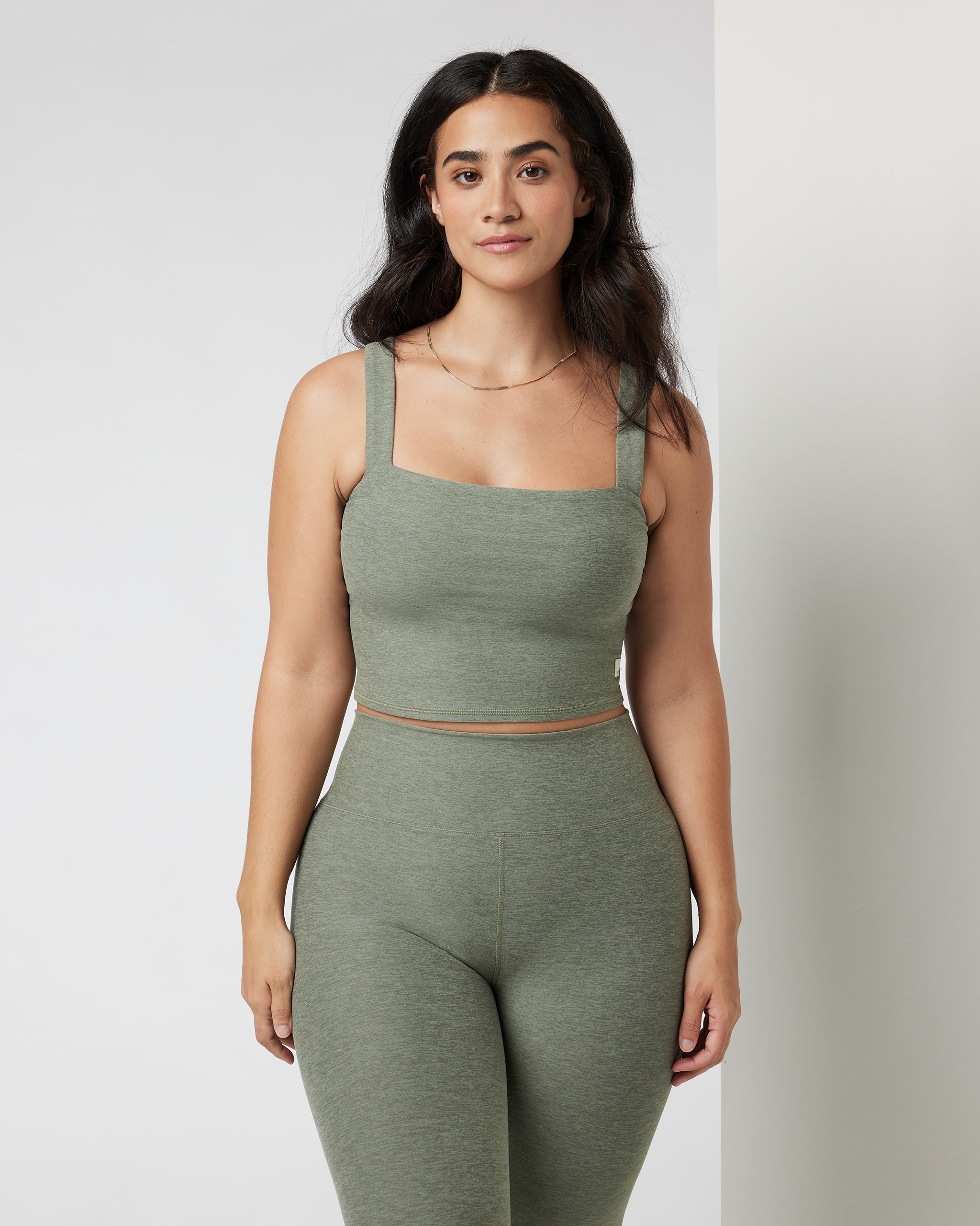Elevation Square Neck Tank | Pistachio Heather
