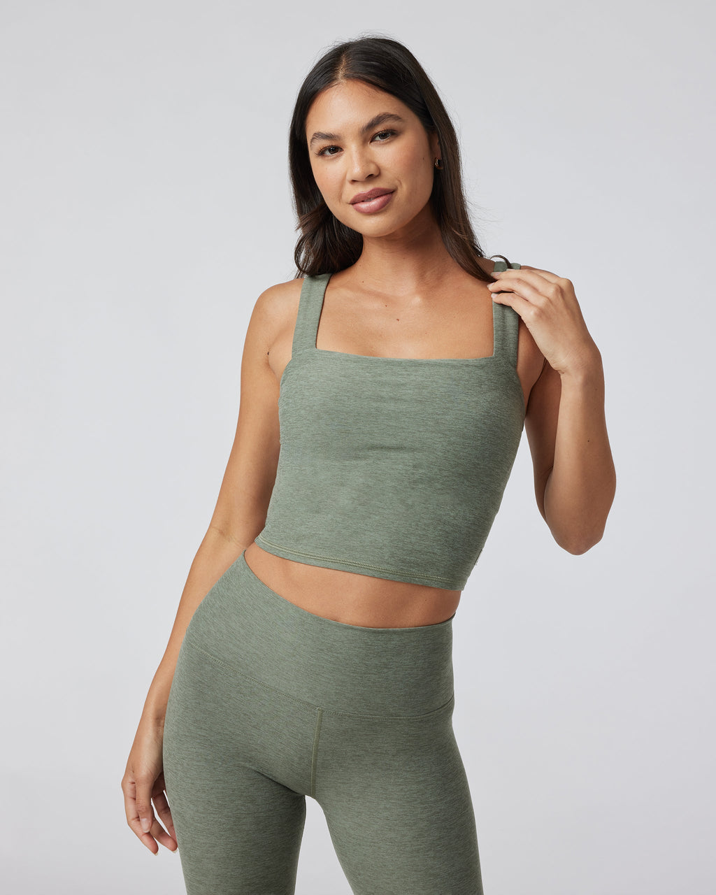 Elevation Square Neck Tank | Pistachio Heather