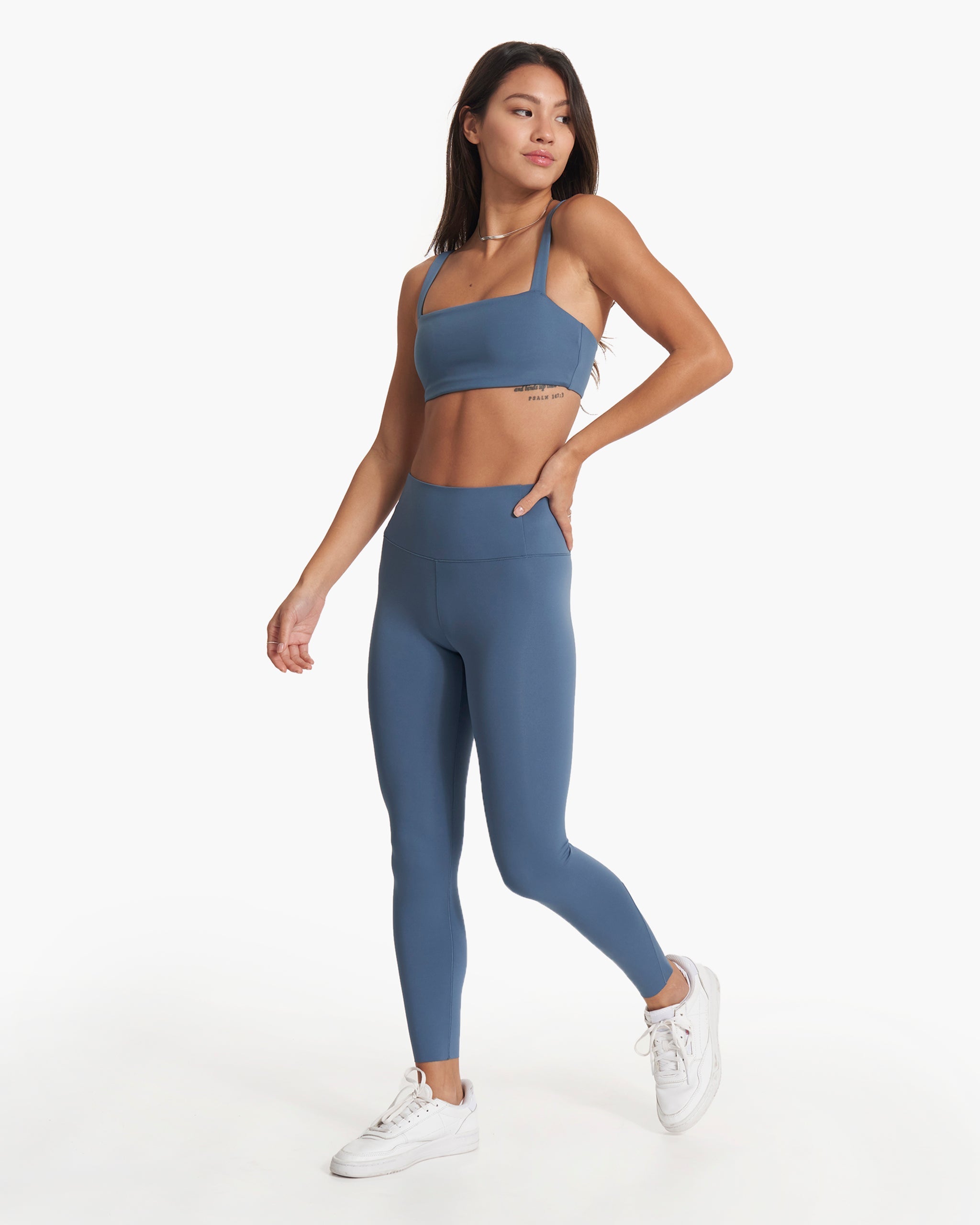Evolve Square Neck Bra | Pool Blue
