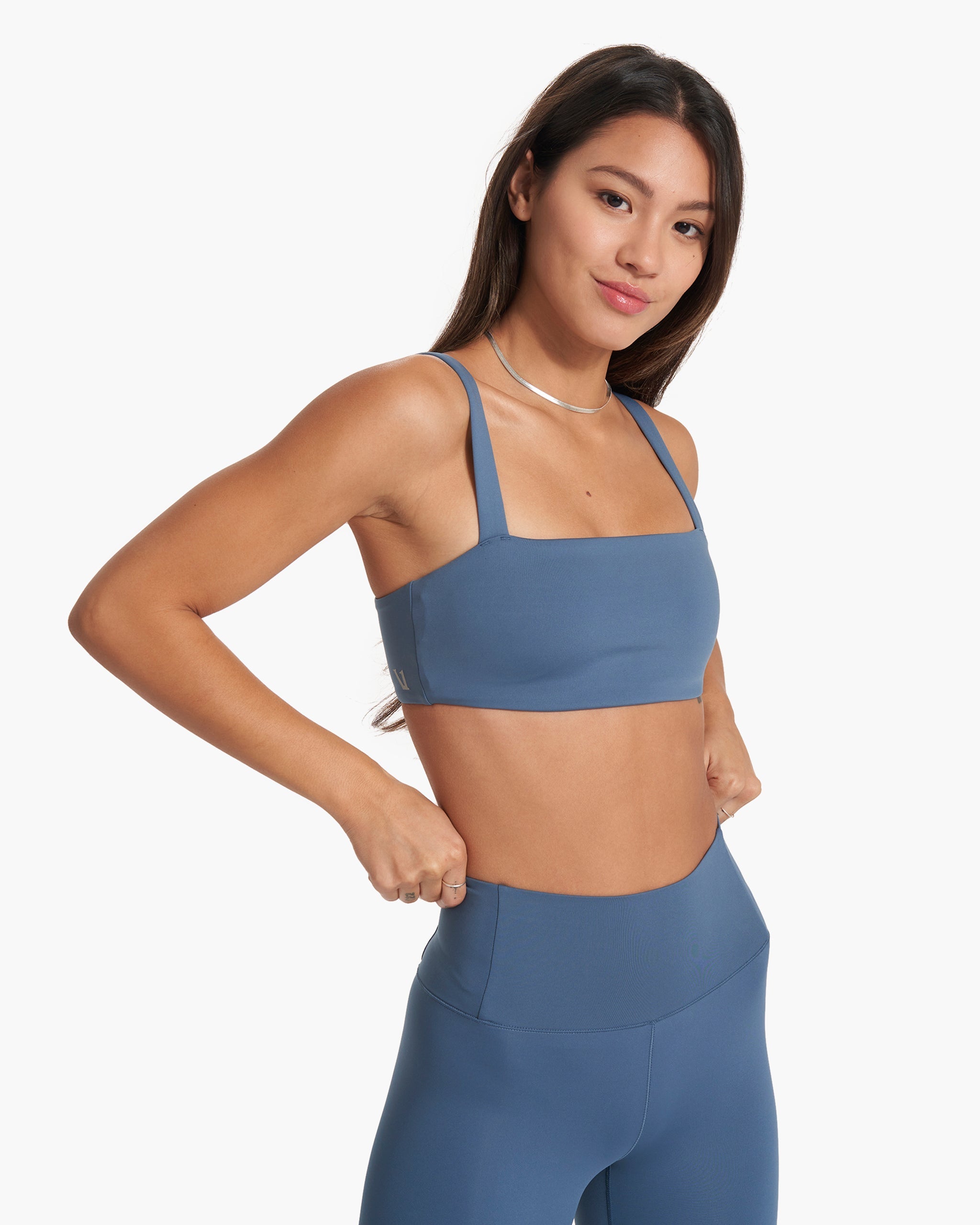 Evolve Square Neck Bra | Pool Blue