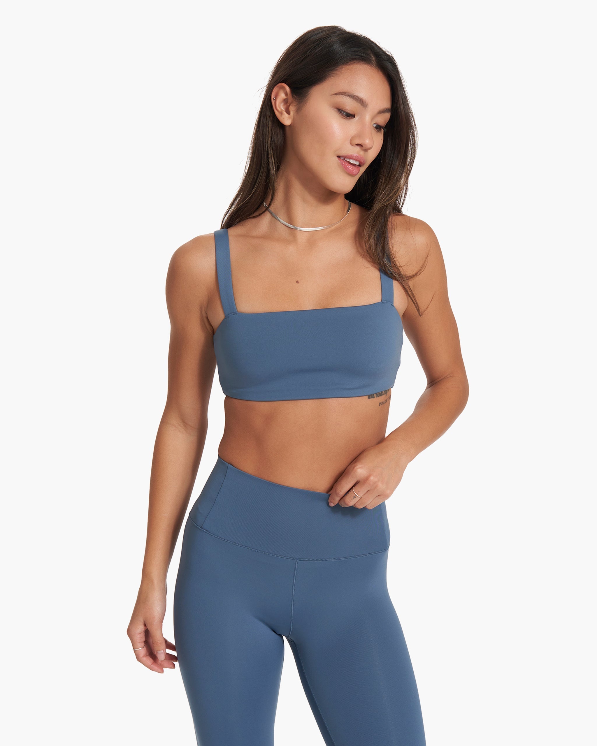 Evolve Square Neck Bra | Pool Blue