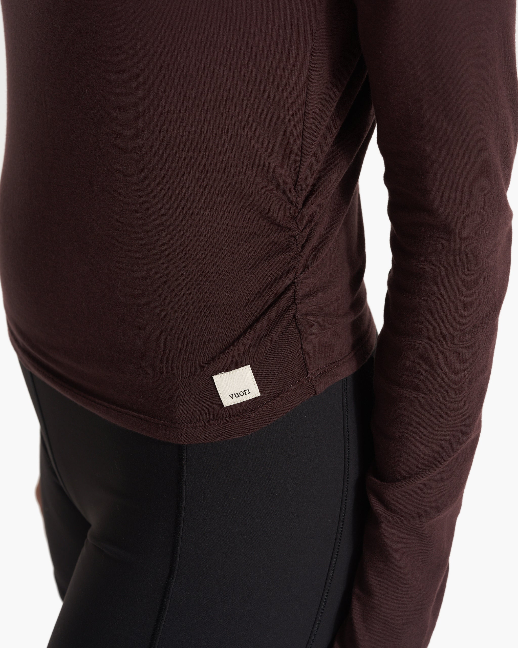 Long-Sleeve Coast Crop Crew | Mahogany