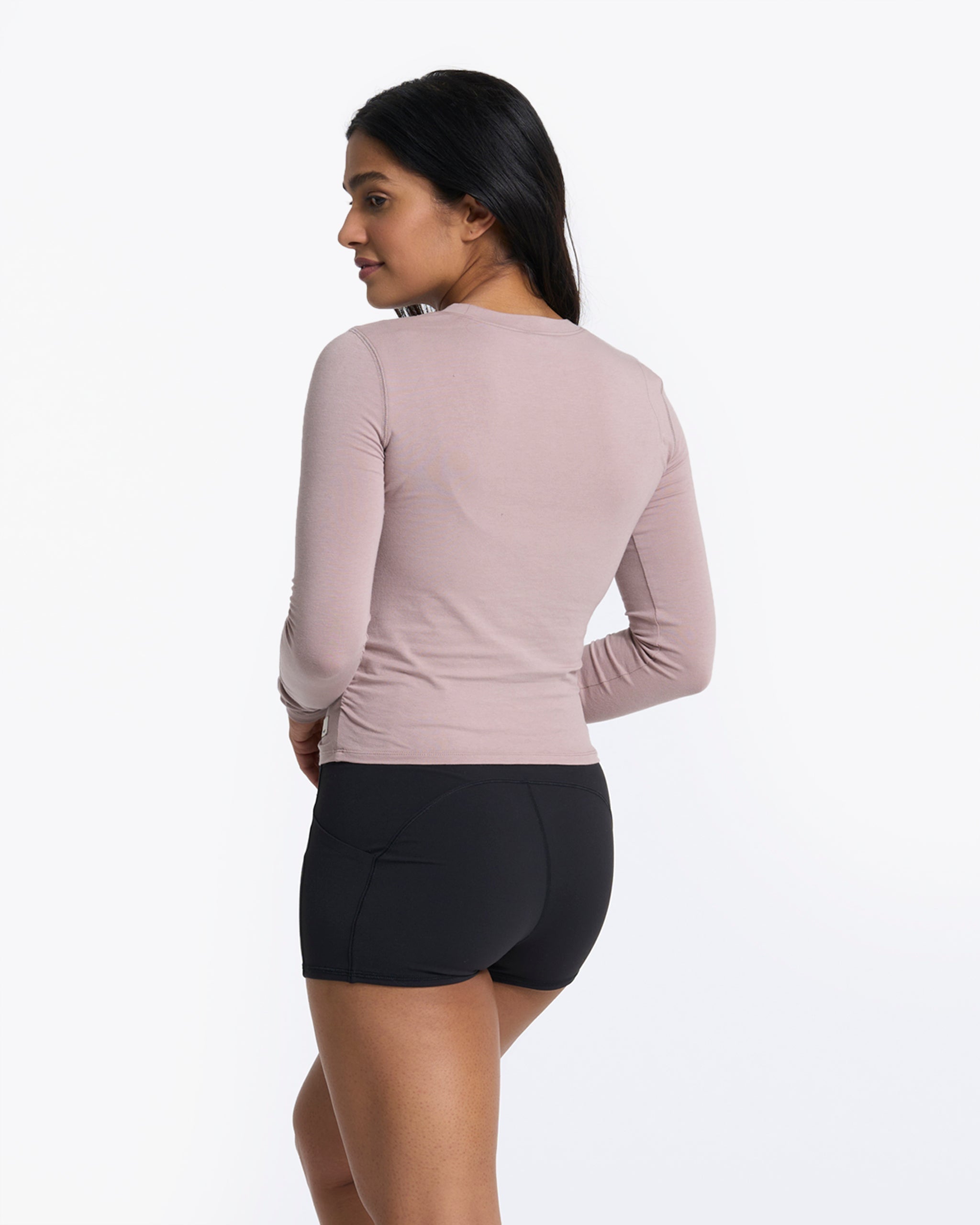 Long-Sleeve Coast Crop Crew | Umber