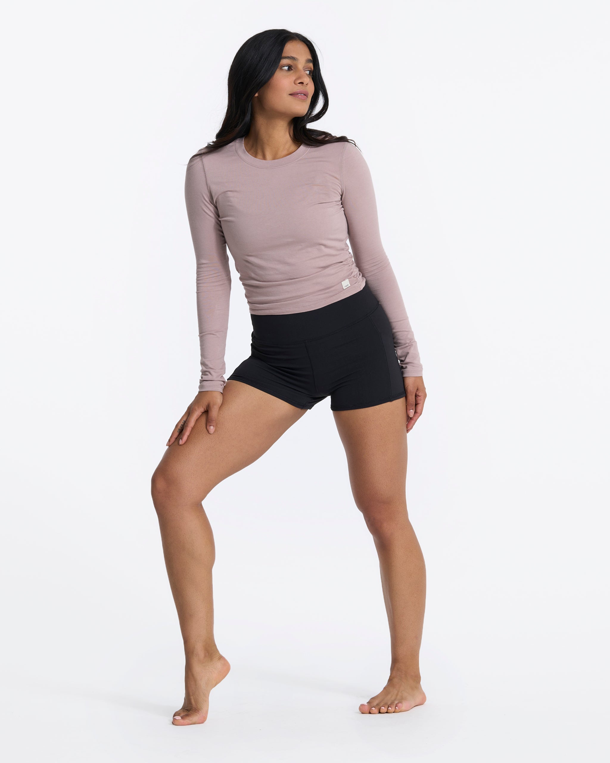 Long-Sleeve Coast Crop Crew | Umber