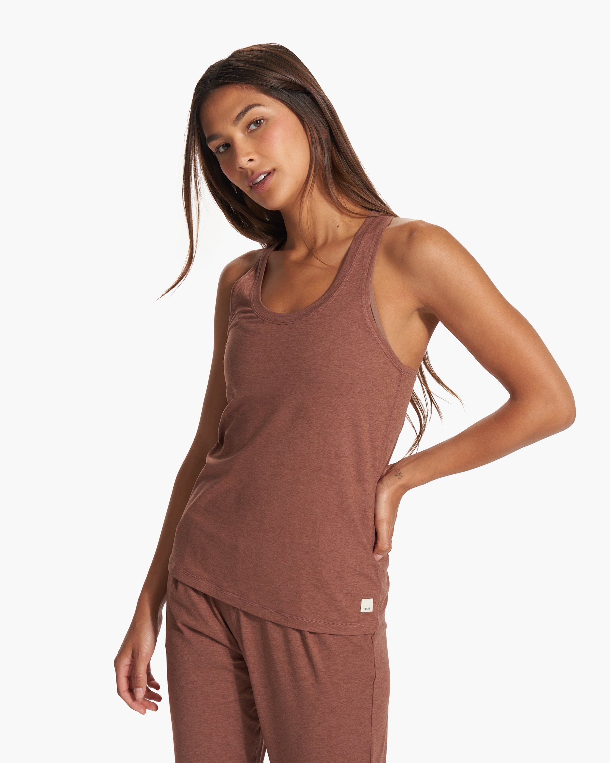 Lux Performance Tank | Hazelnut Heather