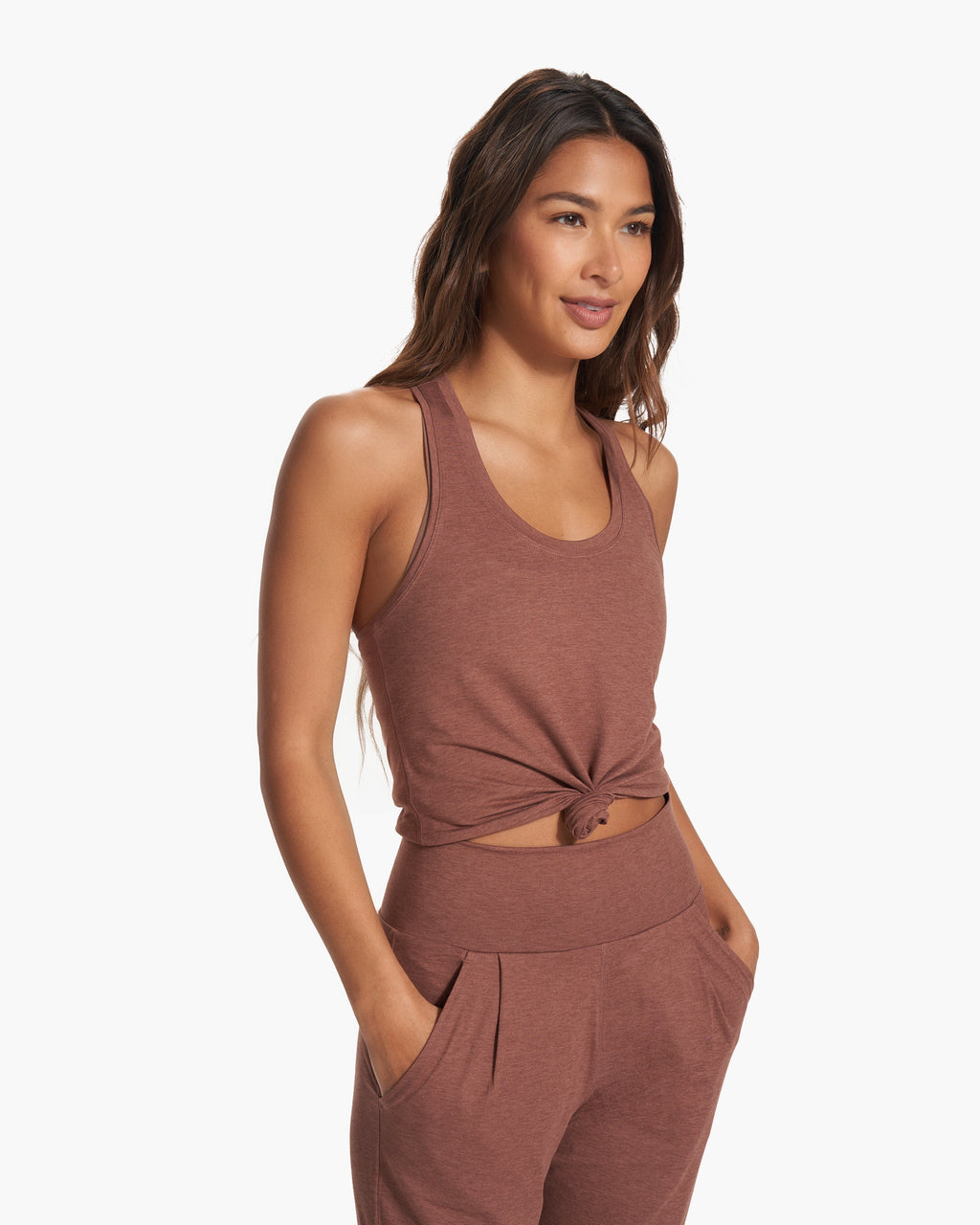 Lux Performance Tank | Hazelnut Heather