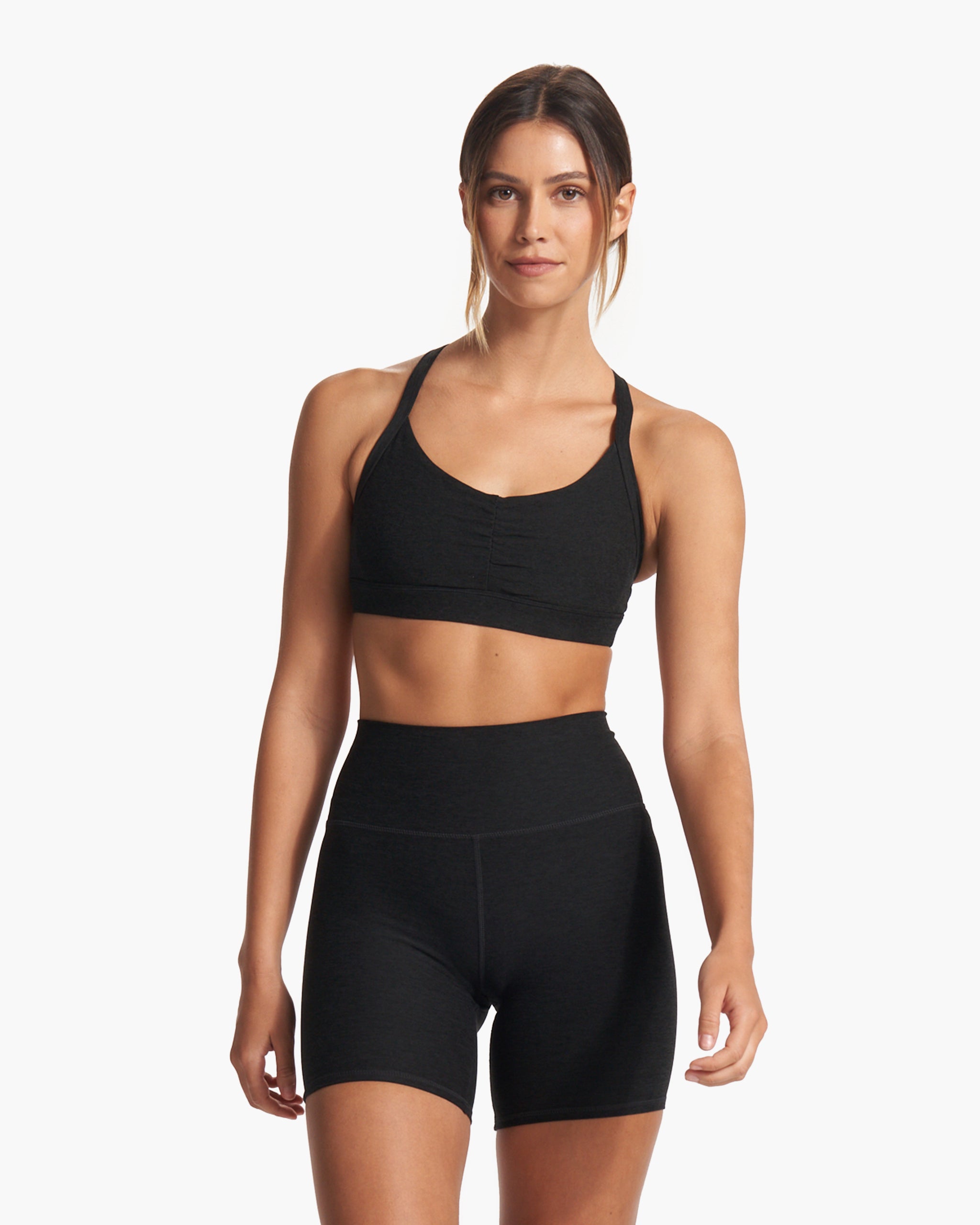 Elevation Ruched Bra | Black Heather