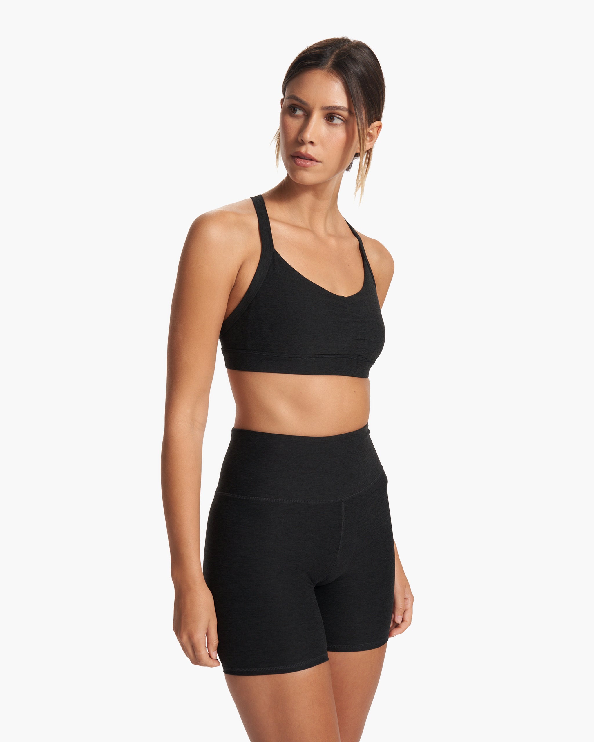 Elevation Ruched Bra | Black Heather