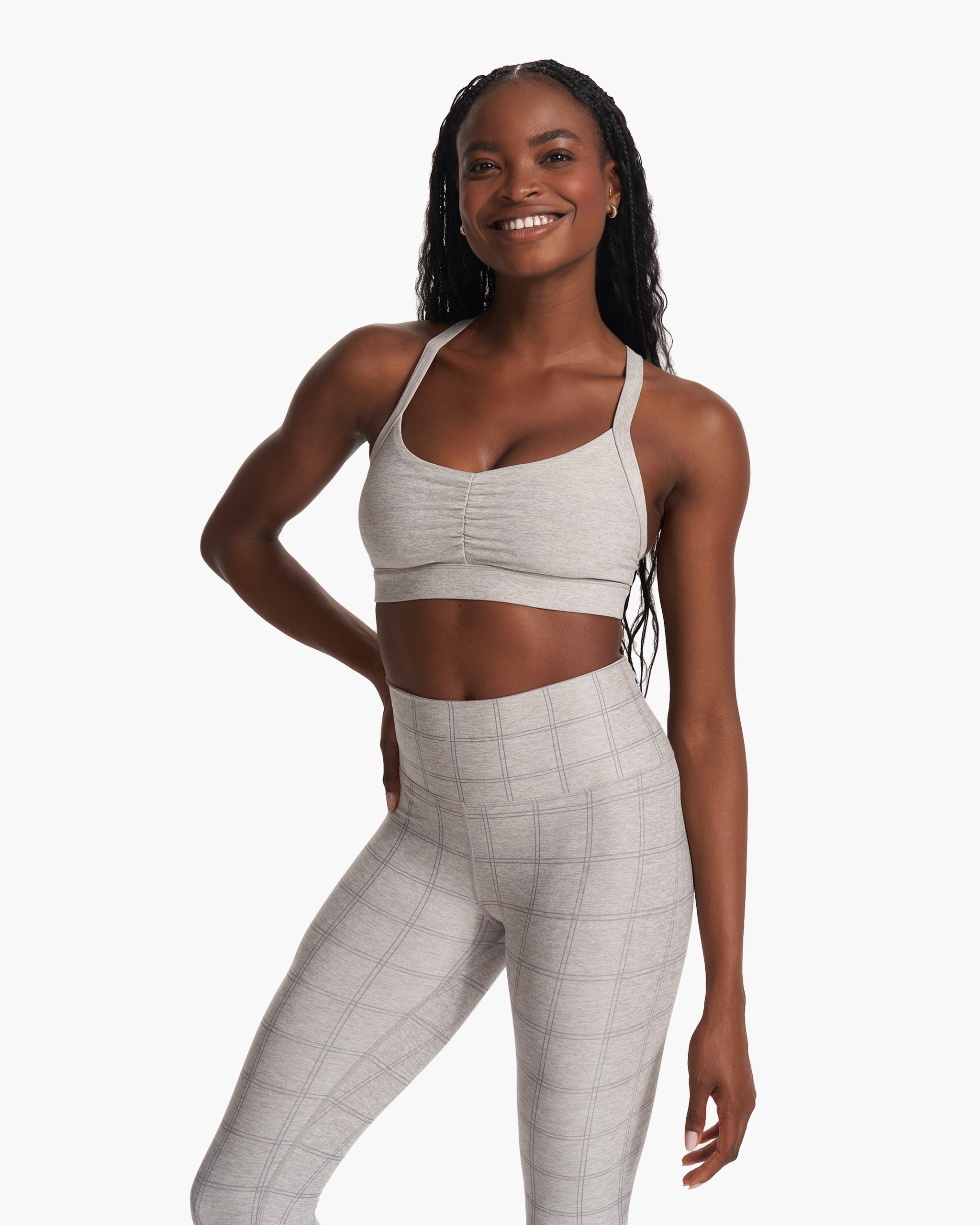 Elevation Ruched Bra | Clay Heather