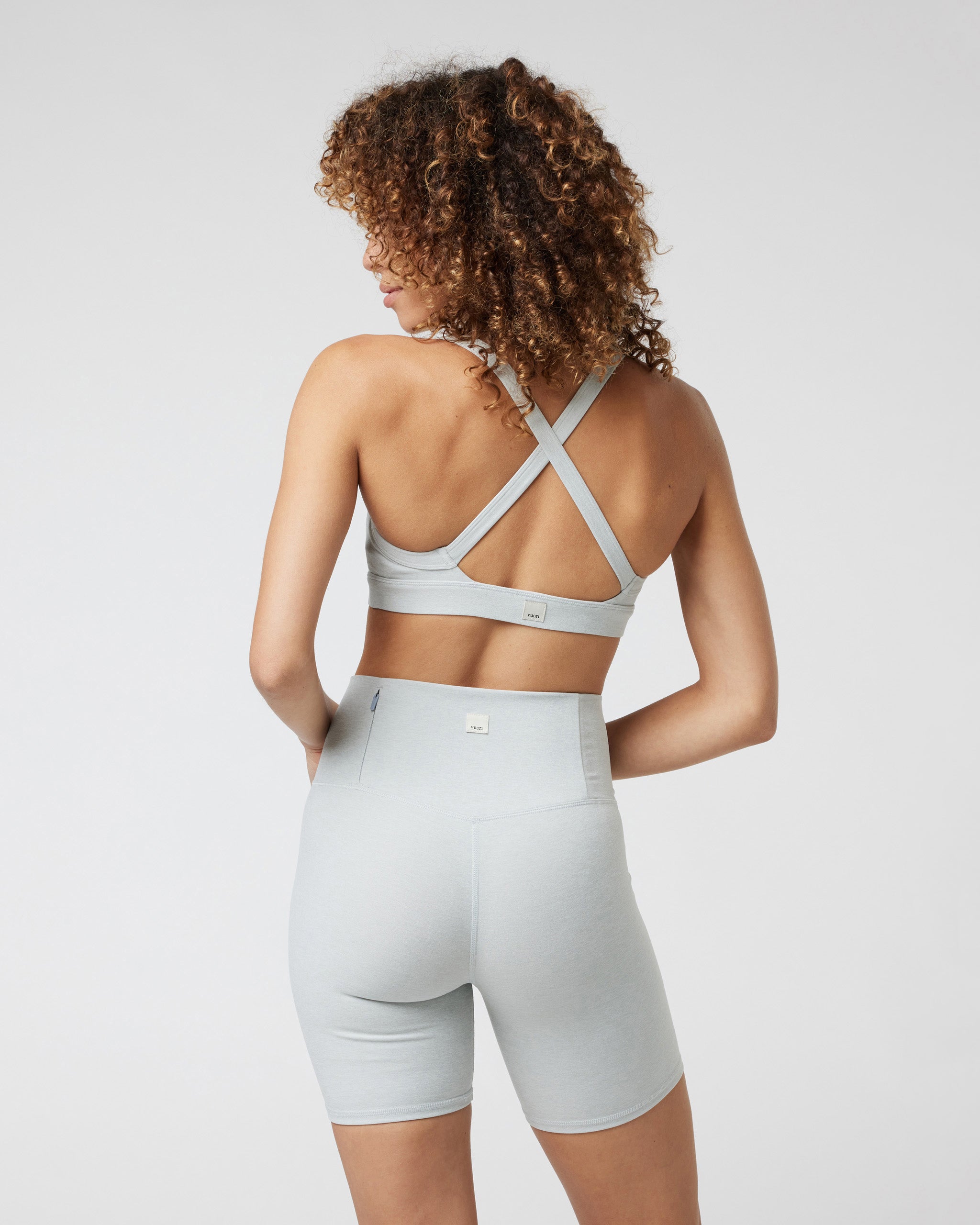 Elevation Ruched Bra | Sky Grey Heather
