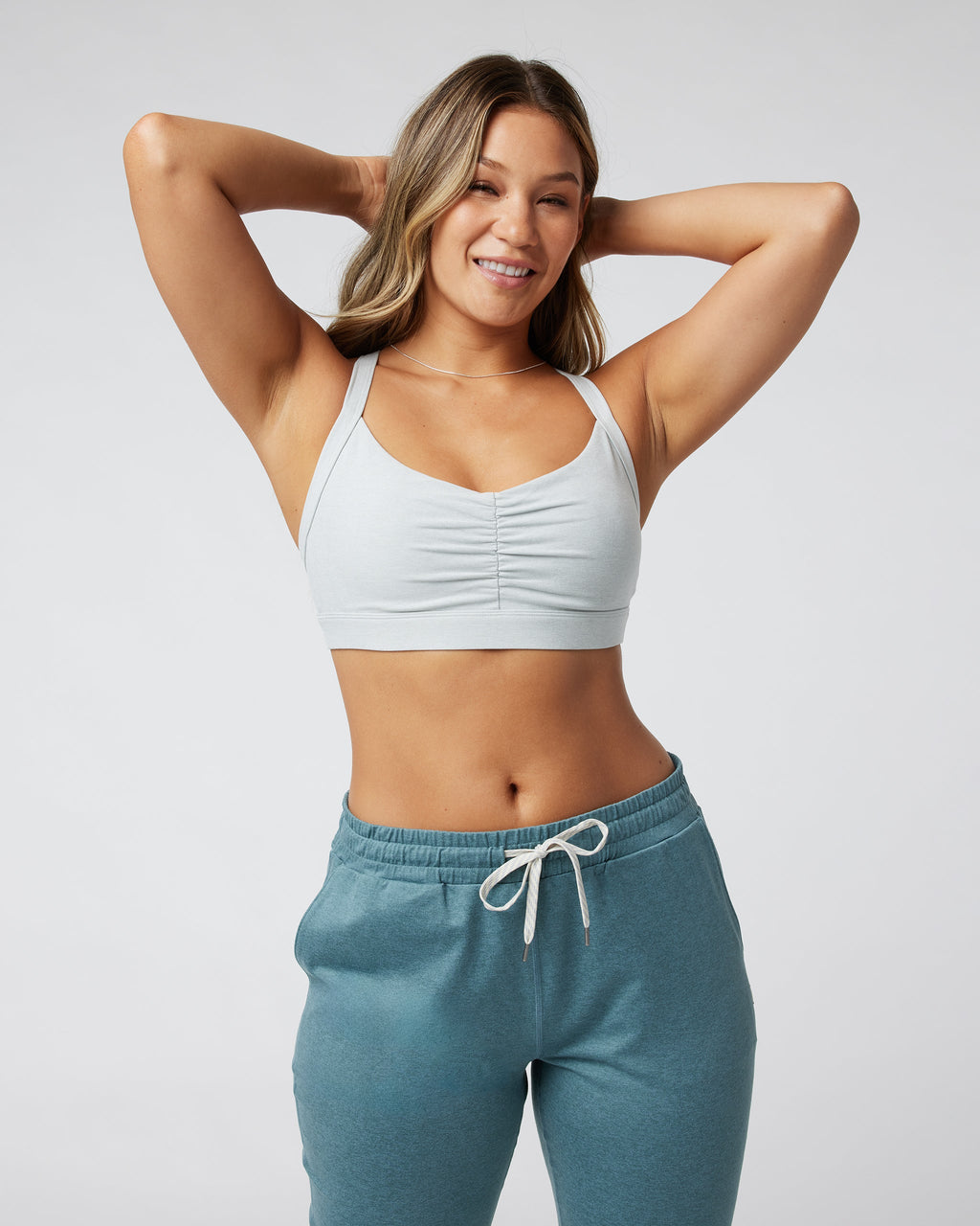 Elevation Ruched Bra | Sky Grey Heather