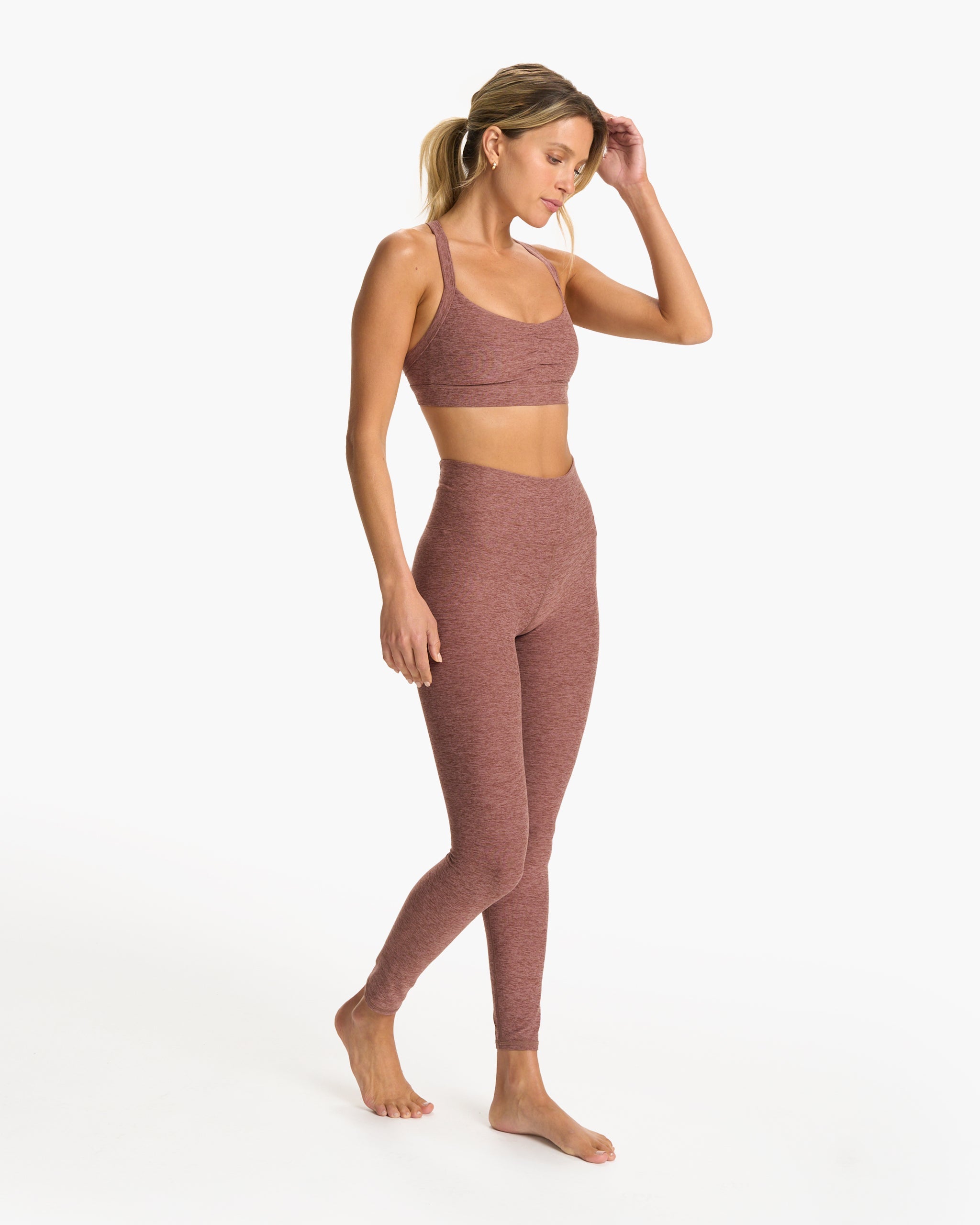 Elevation Ruched Bra | Hazelnut Heather