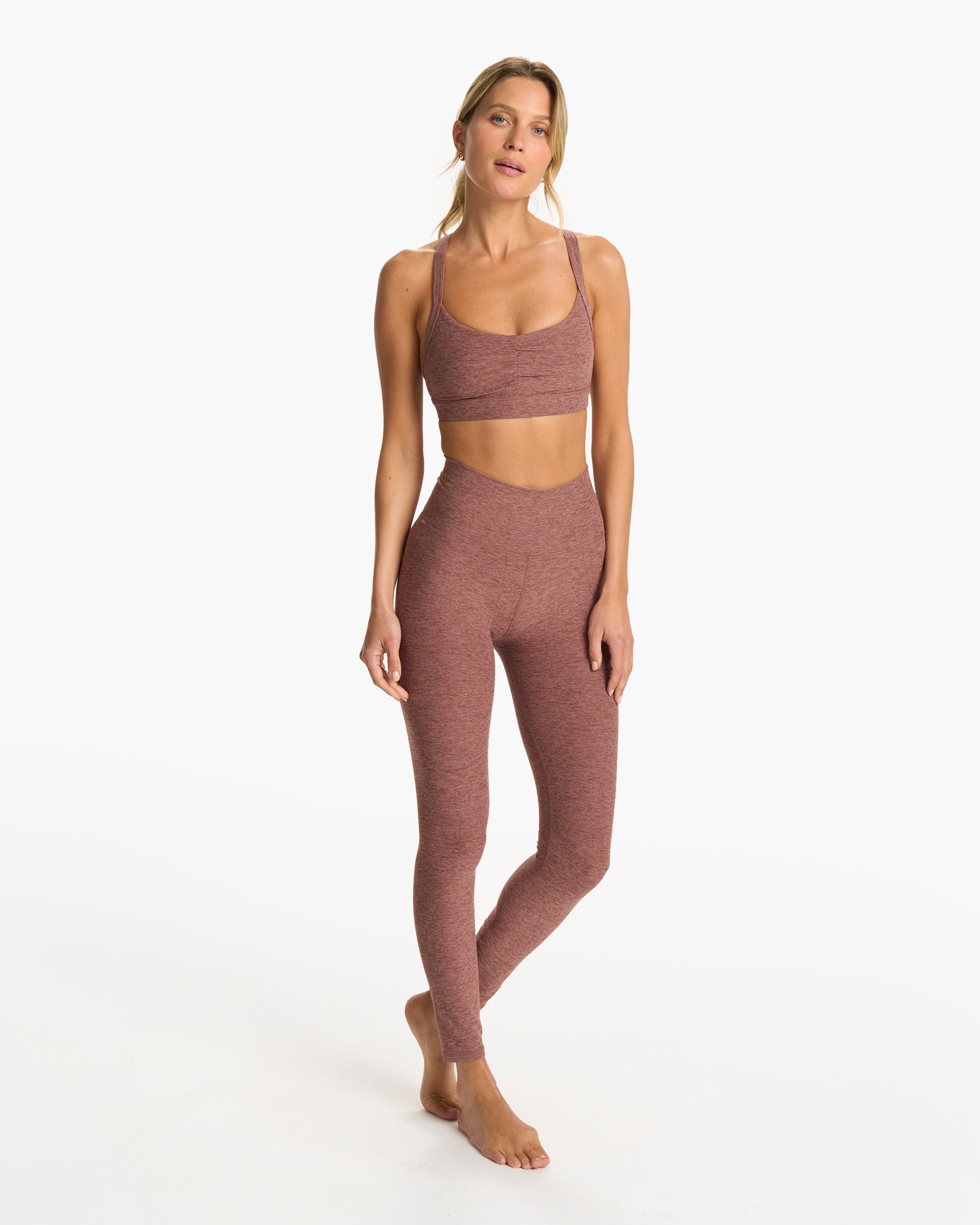 Elevation Ruched Bra | Hazelnut Heather
