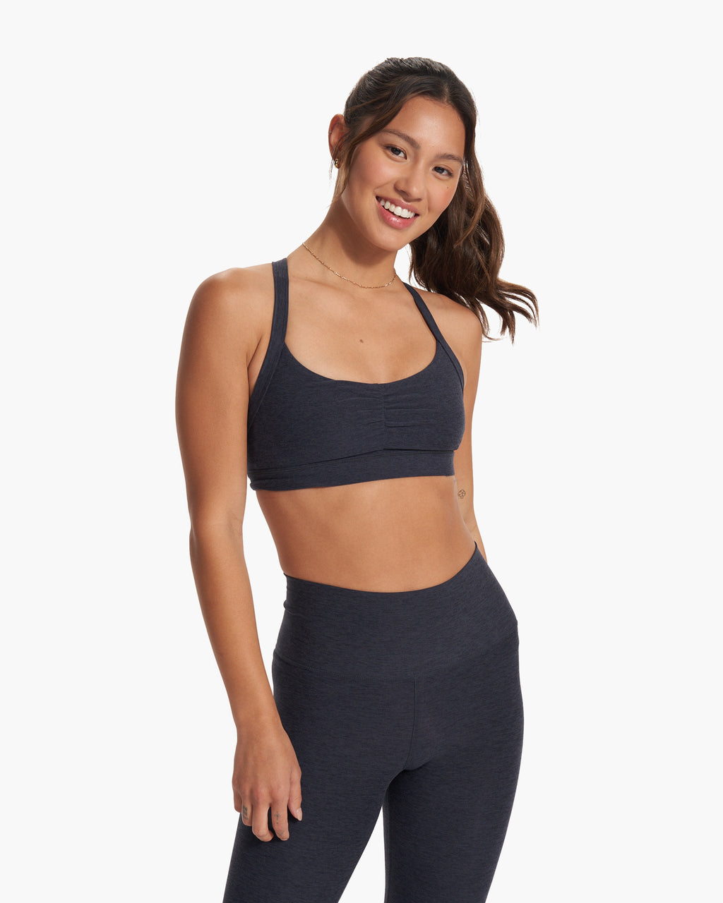 Elevation Ruched Bra | Midnight Heather