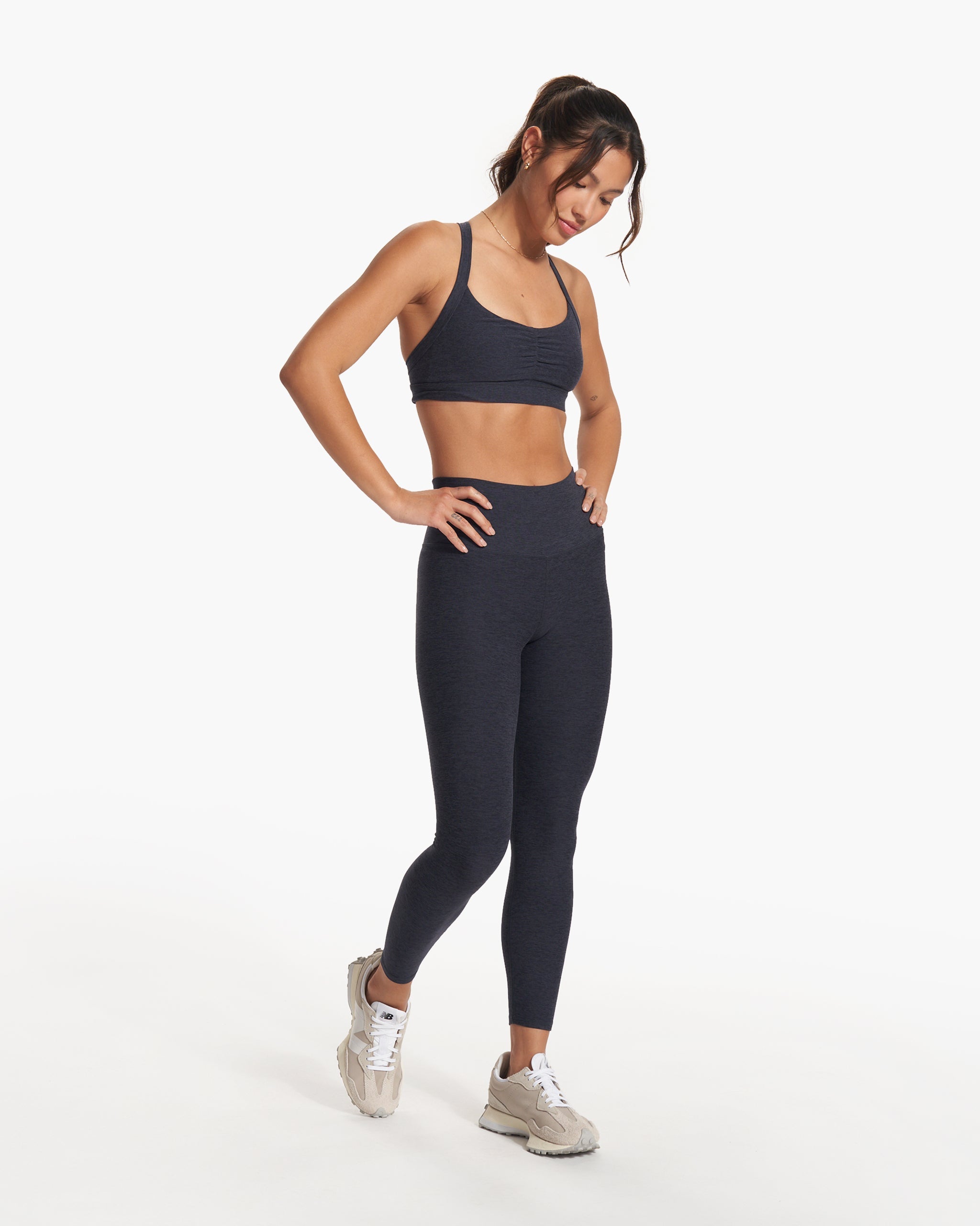 Elevation Ruched Bra | Midnight Heather