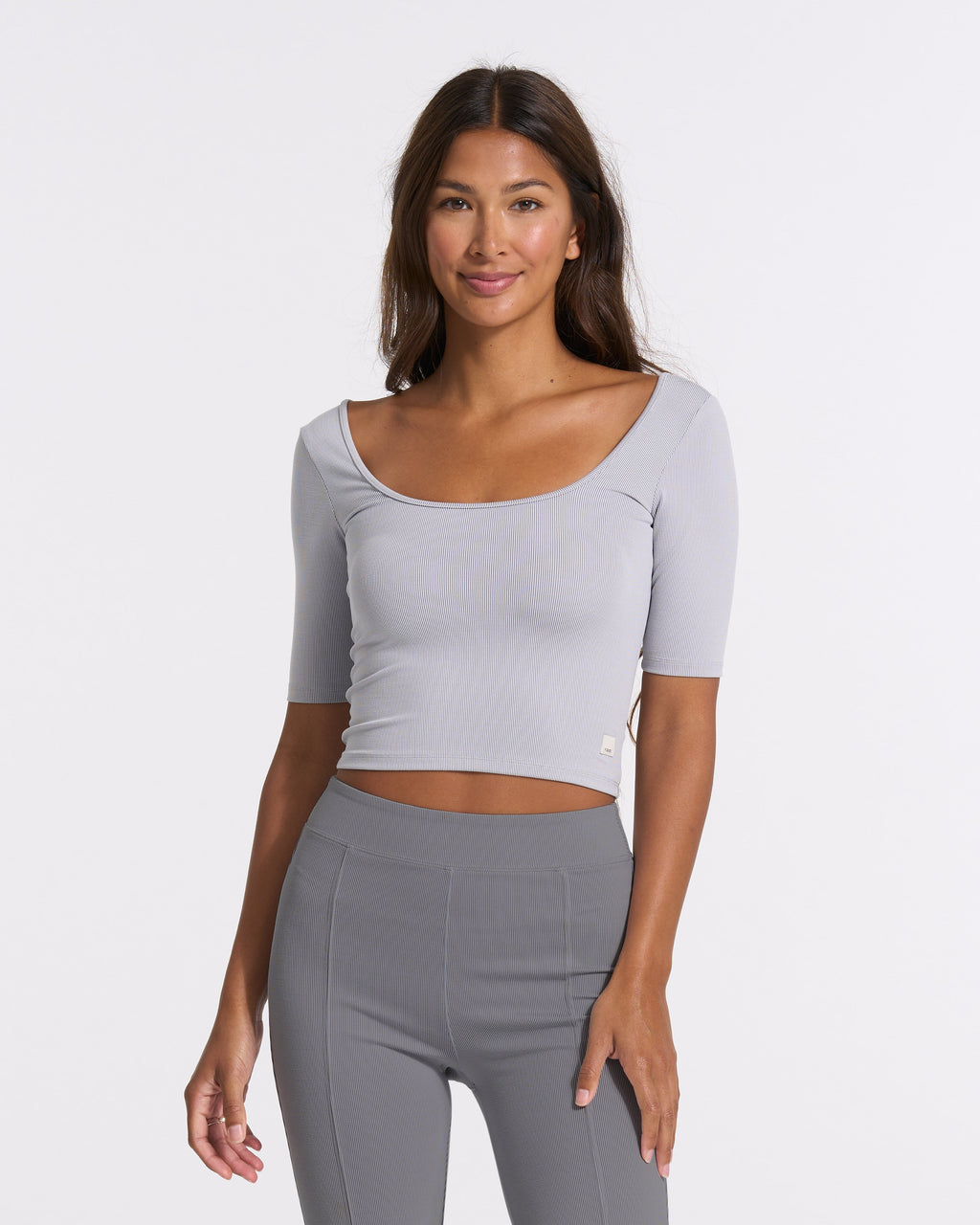 Lux Rib Avant Top | Pale Grey Heather
