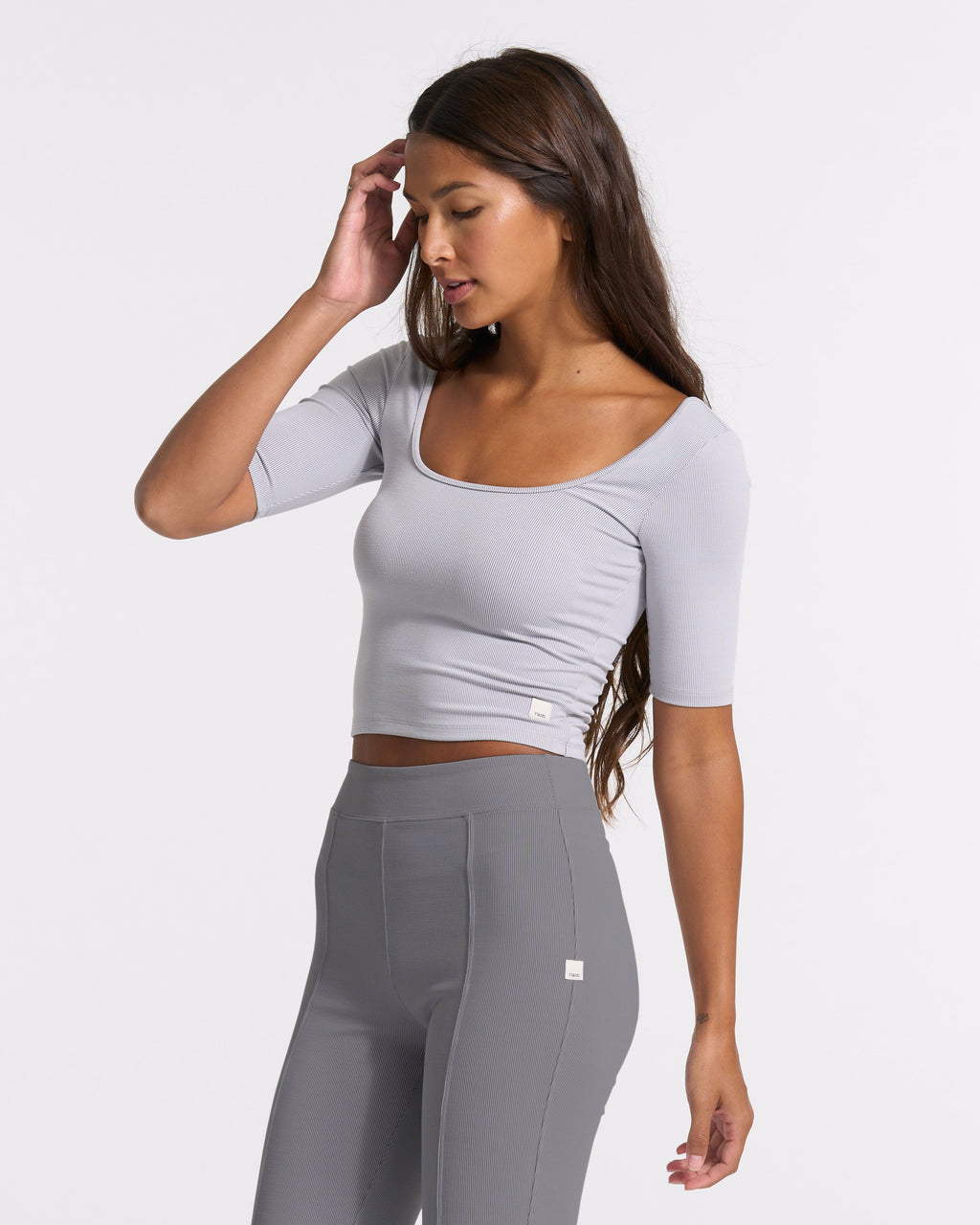 Lux Rib Avant Top | Pale Grey Heather