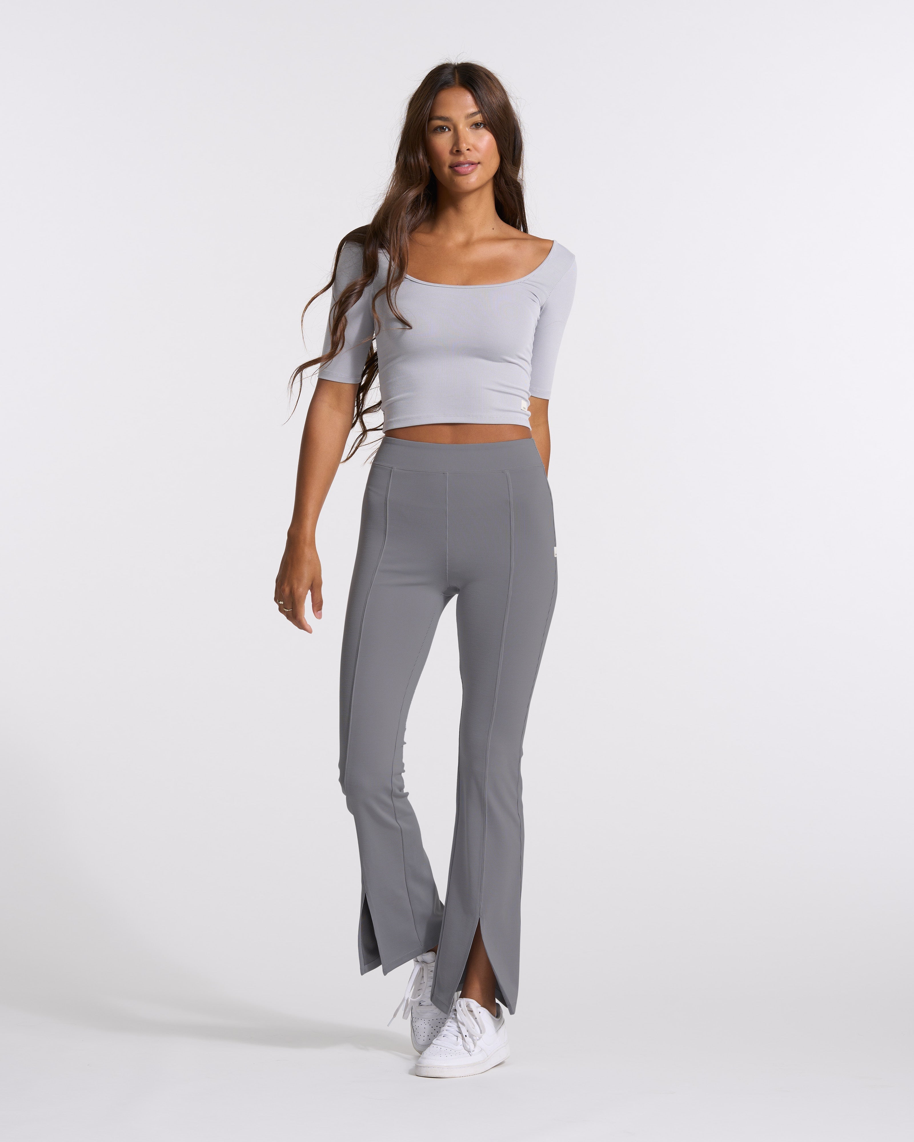 Lux Rib Avant Top | Pale Grey Heather