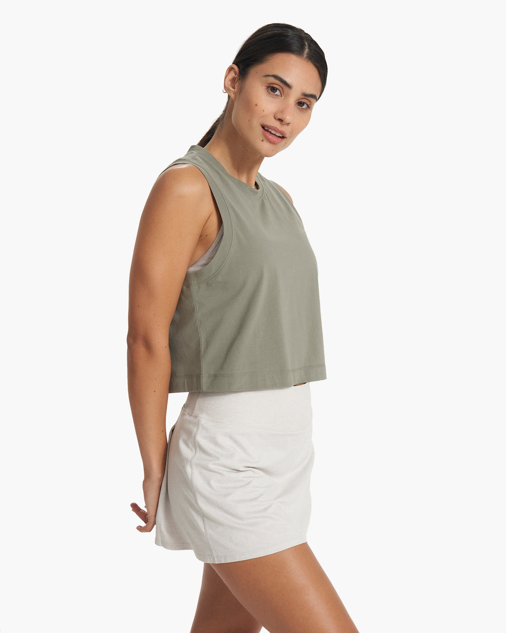 Feather Crop Tank | Pistachio