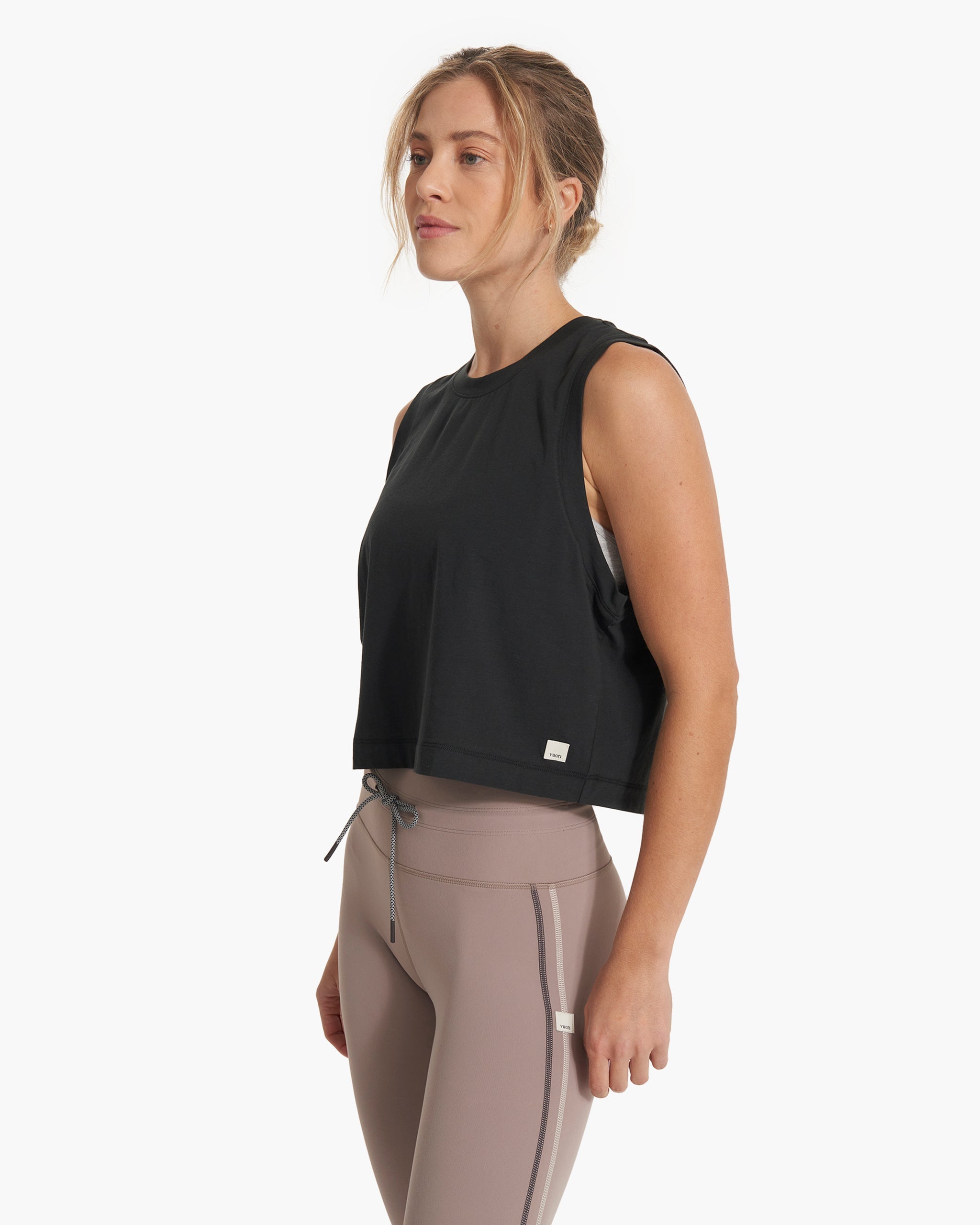 Feather Crop Tank | Washed Black