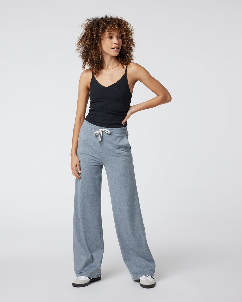 Rib Ruched Tank | Black