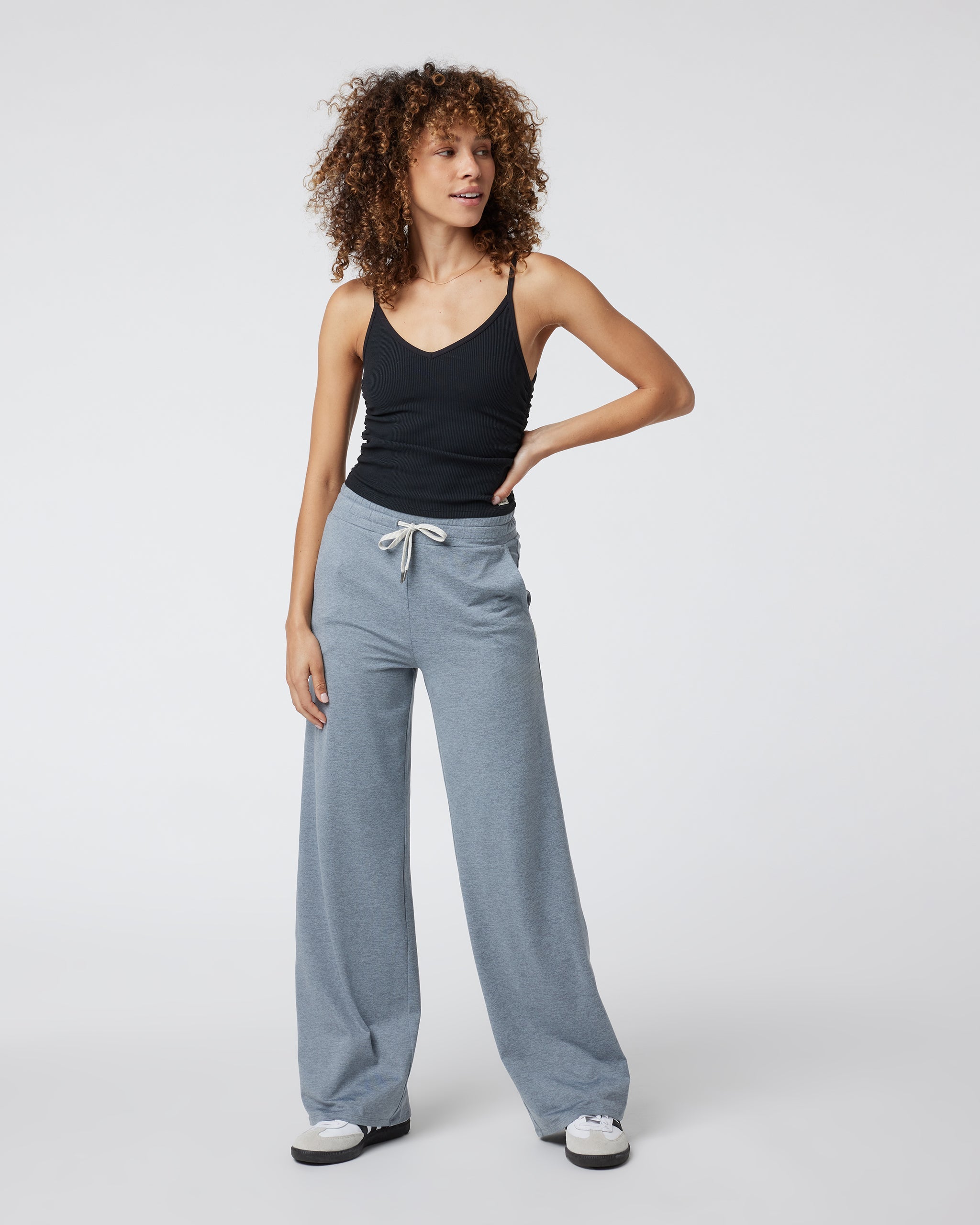 Rib Ruched Tank | Black