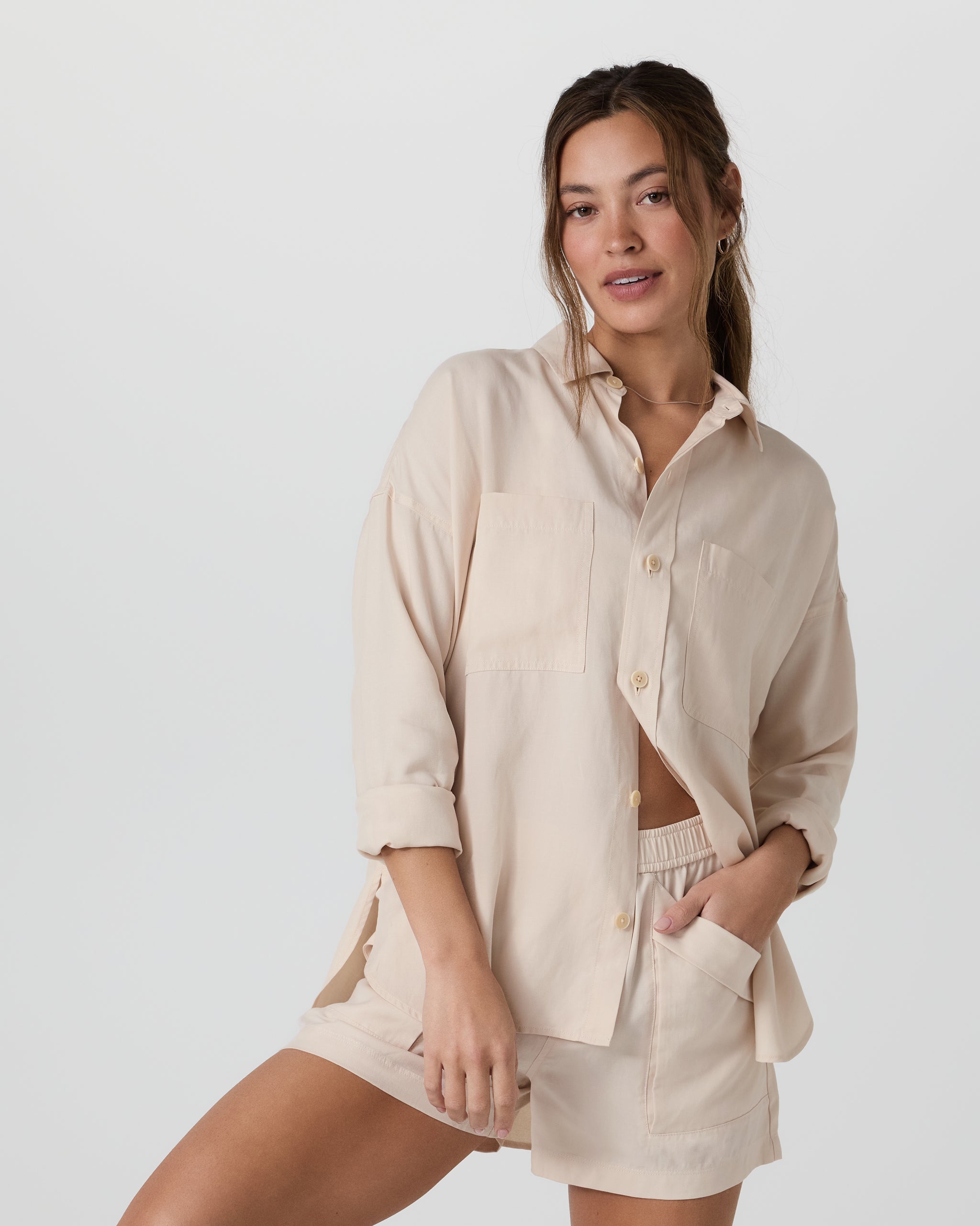Trestles Twill Button Up | Sand Dollar