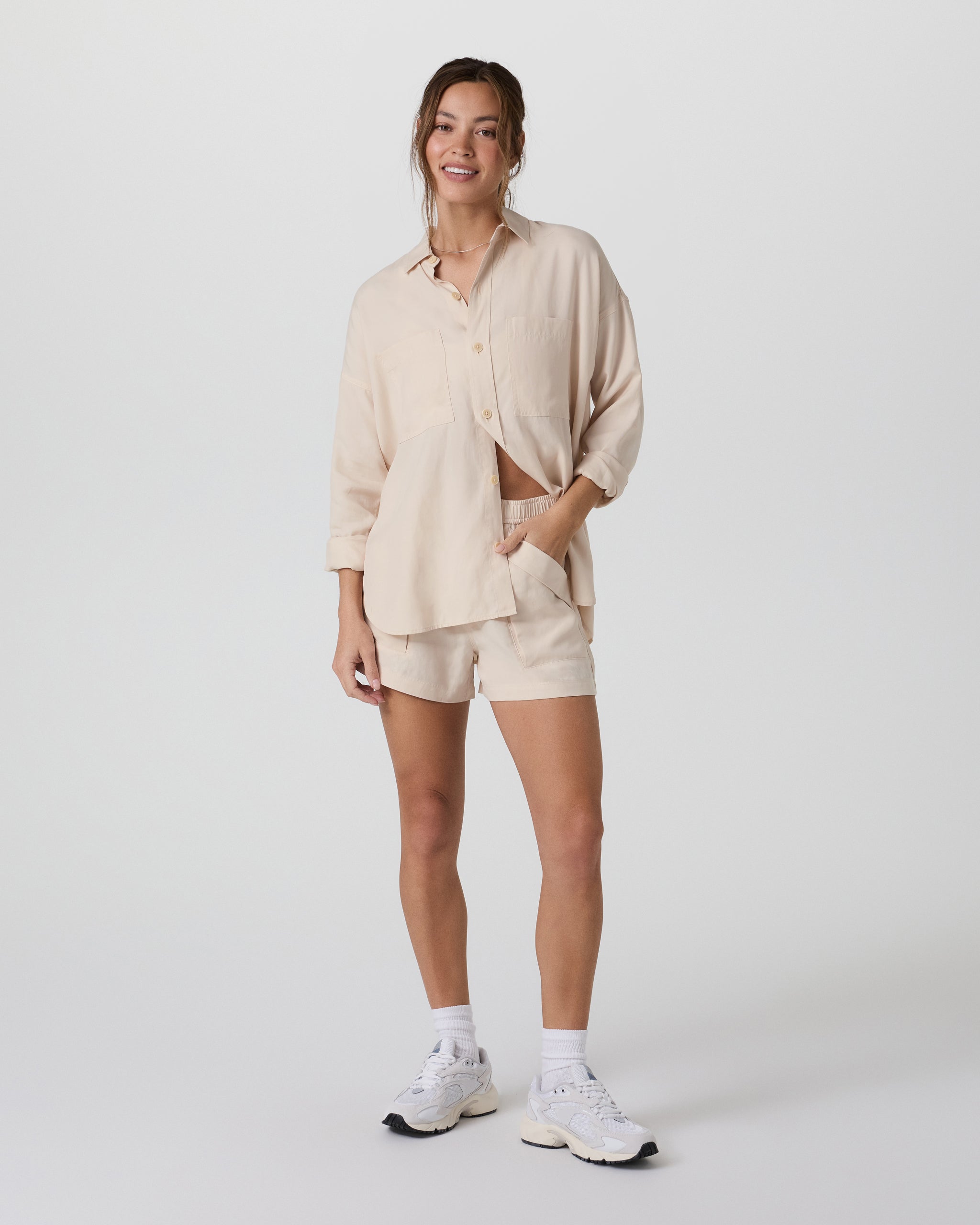 Trestles Twill Button Up | Sand Dollar