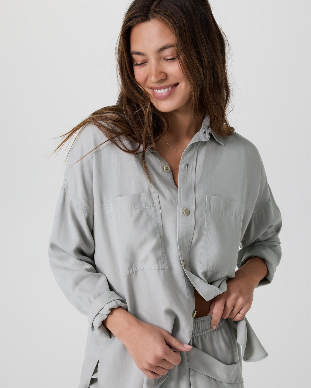 Trestles Twill Button Up | Talc
